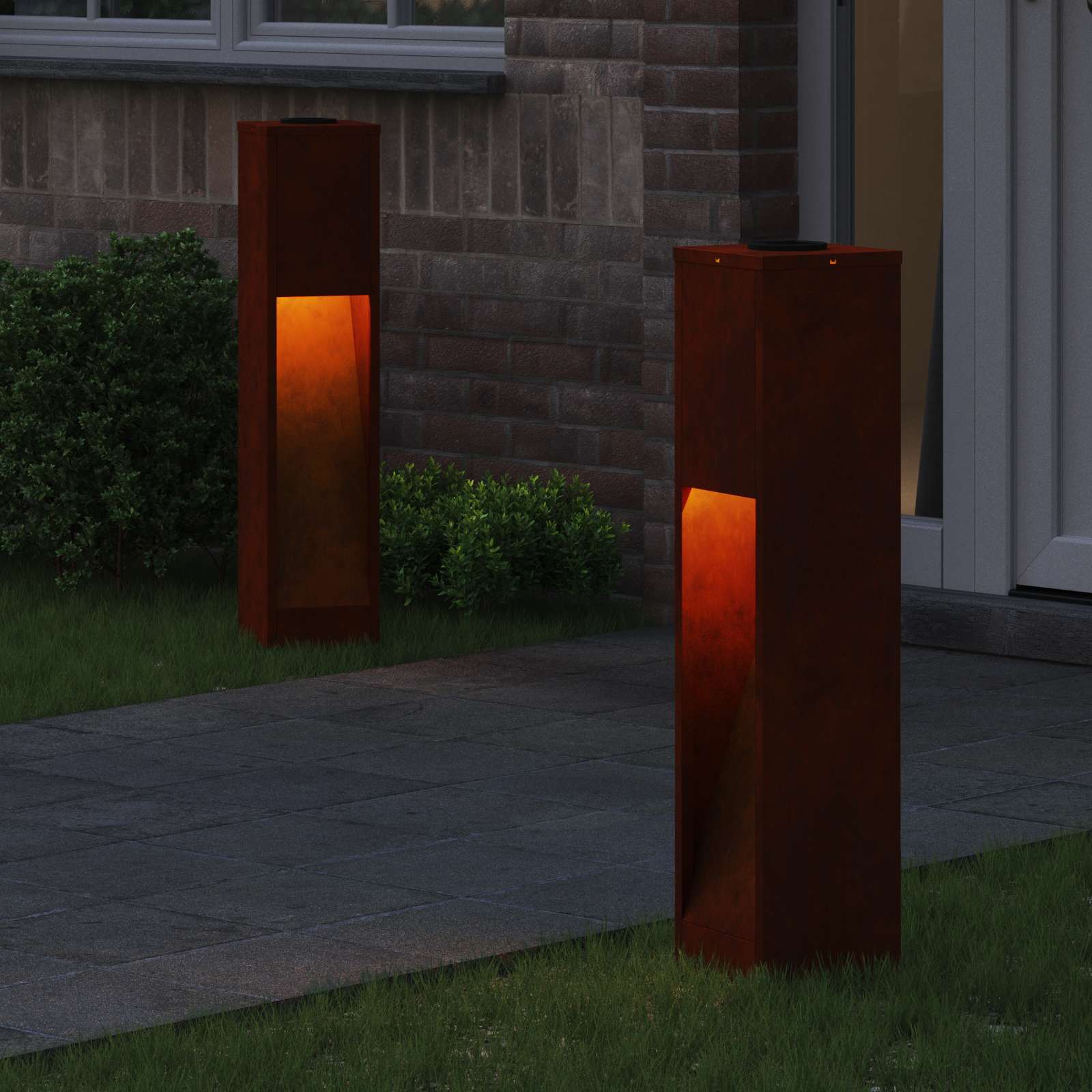 Lucina LED Solare da Percorso 2 pz Bianco caldo 18 x 18 x 80 cm
