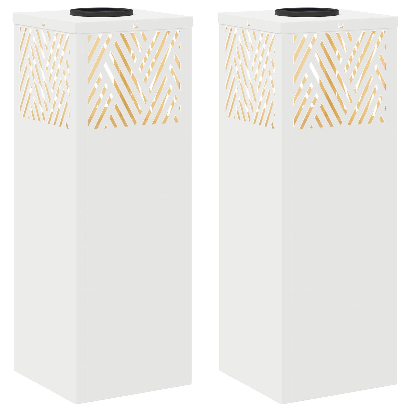 Faro LED solare per sentieri 2 pz Bianco caldo 18 x 18 x 50 cm