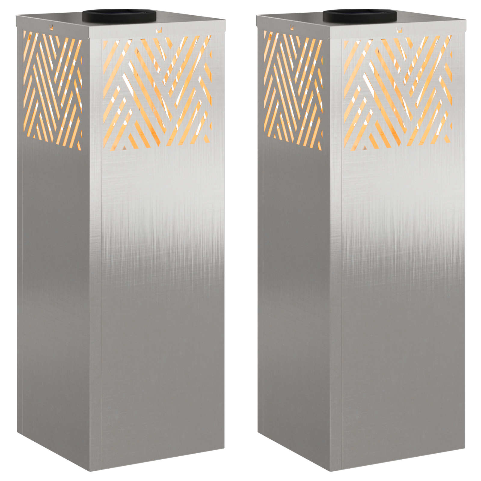 Faro LED solare per sentieri 2 pz Bianco caldo 18 x 18 x 50 cm