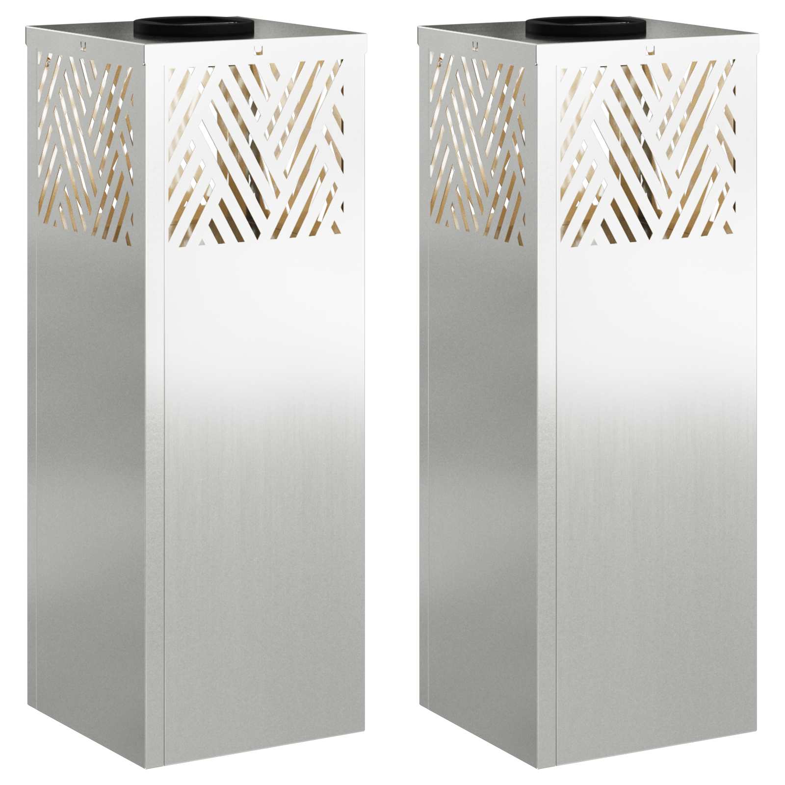 Faro LED solare per sentieri 2 pz Bianco caldo 18 x 18 x 50 cm
