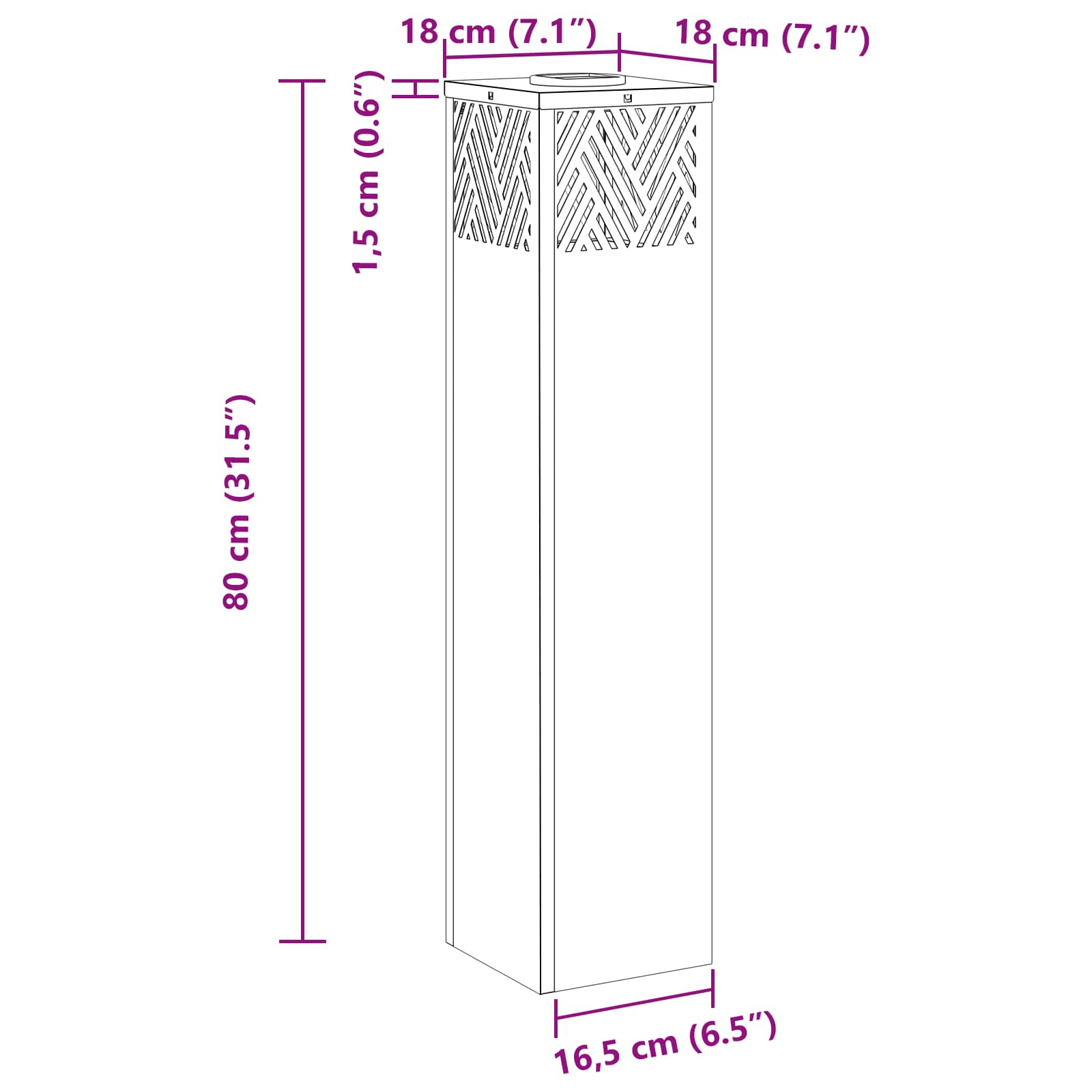Faro LED solare per sentieri 2 pz Bianco caldo 18 x 18 x 80 cm