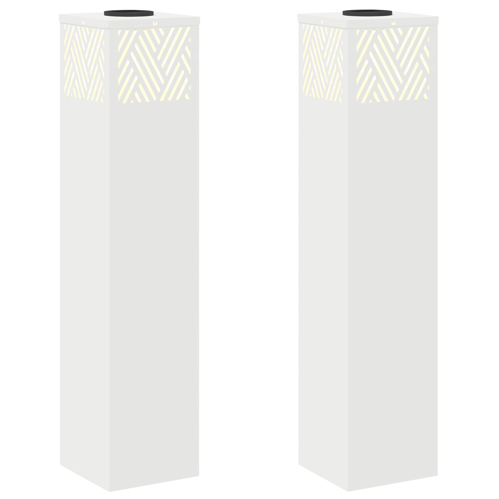 Faro LED solare per sentieri 2 pz Bianco caldo 18 x 18 x 80 cm