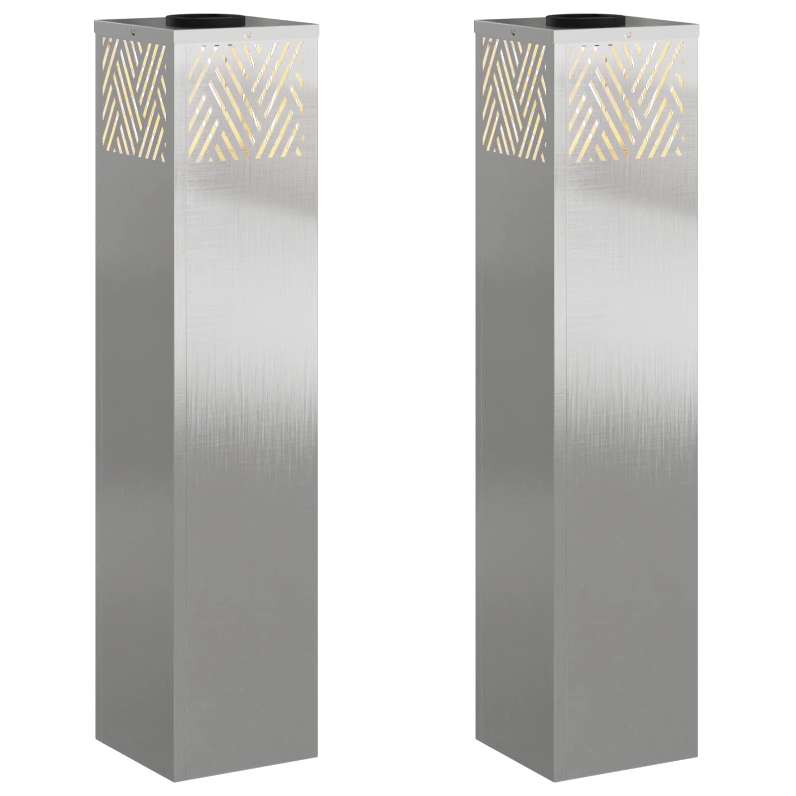 Faro LED solare per sentieri 2 pz Bianco caldo 18 x 18 x 80 cm
