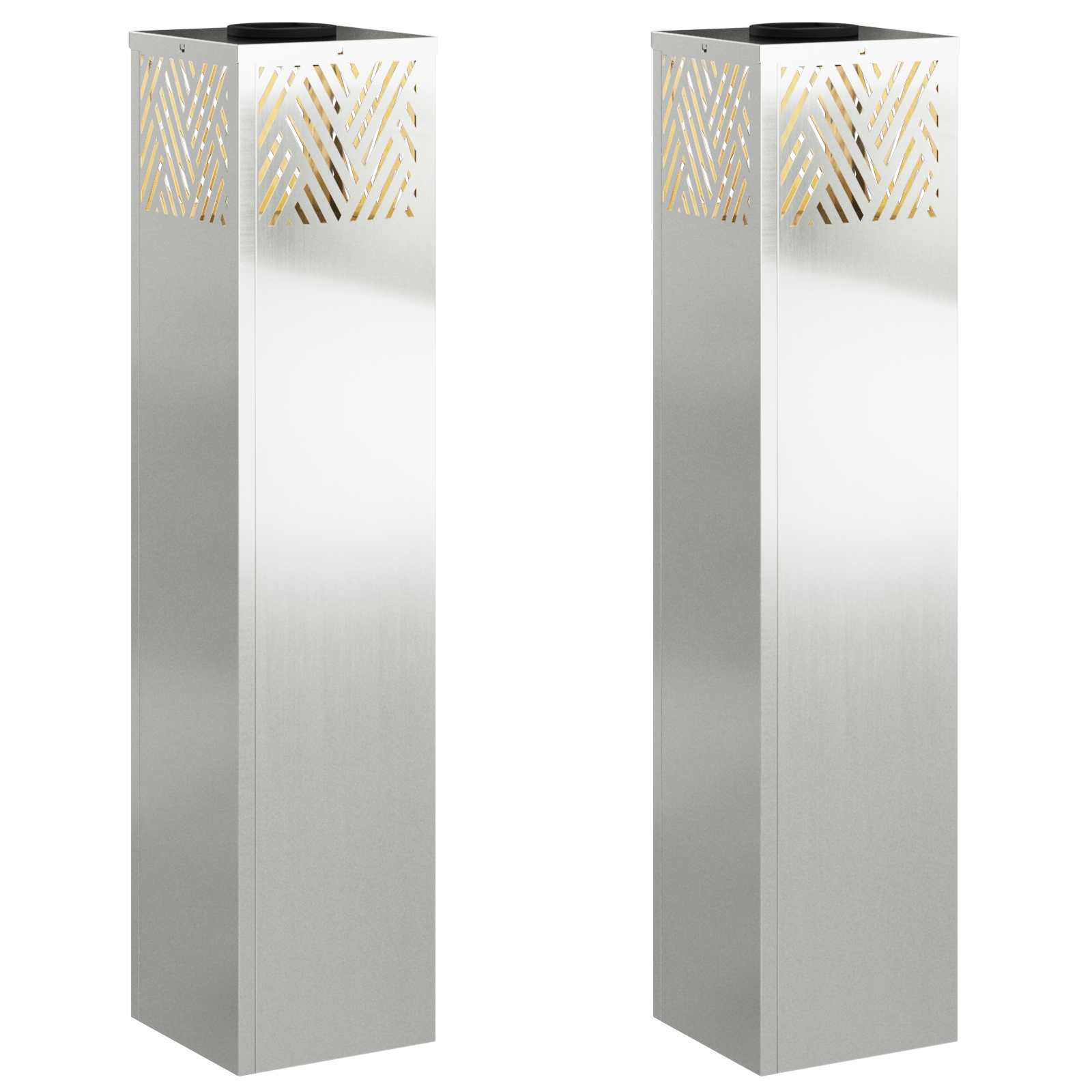 Faro LED solare per sentieri 2 pz Bianco caldo 18 x 18 x 80 cm