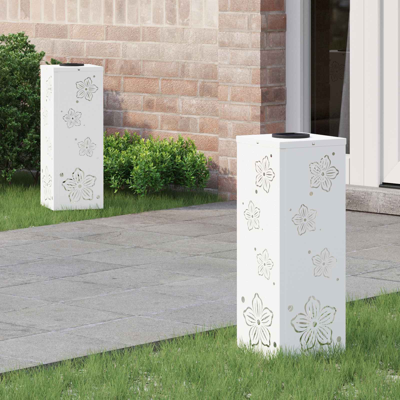Faro LED solare per sentieri 2 pz Bianco caldo 18 x 18 x 50 cm