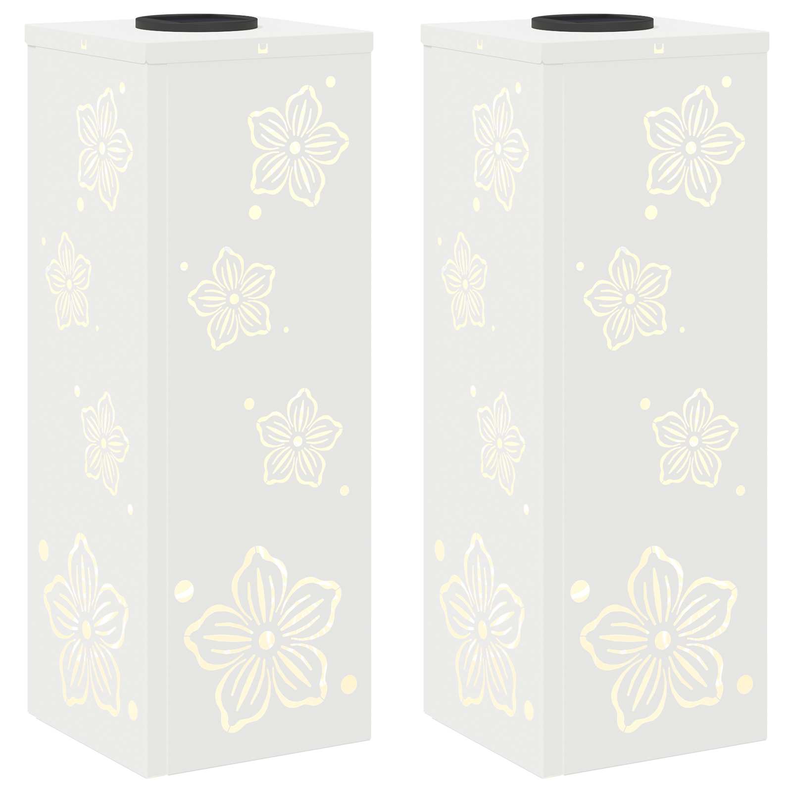 Faro LED solare per sentieri 2 pz Bianco caldo 18 x 18 x 50 cm