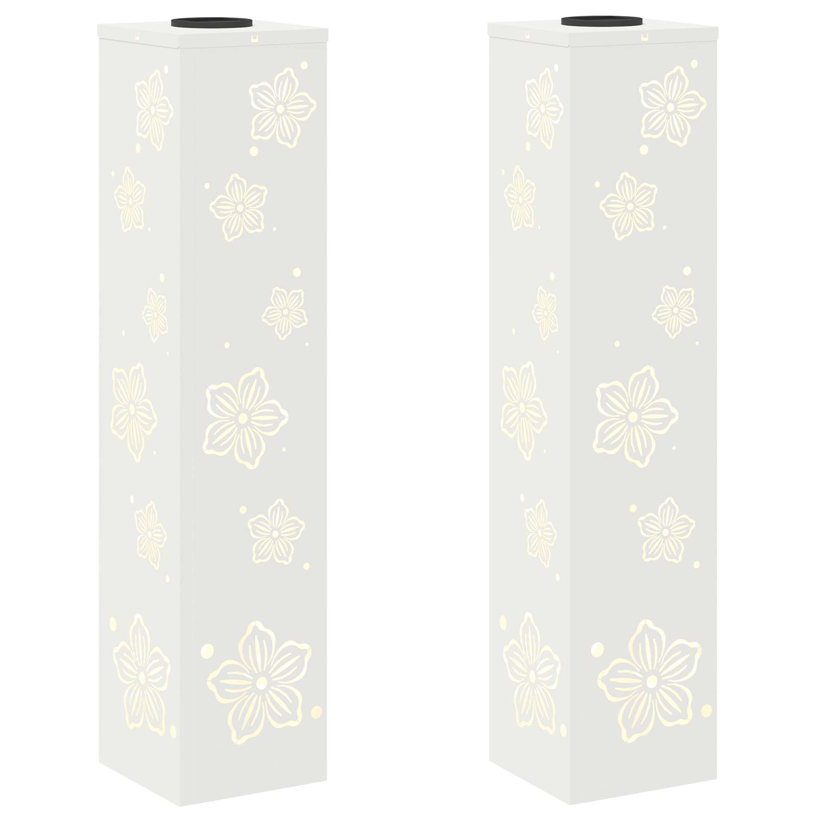 Faro LED solare per sentieri 2 pz Bianco caldo 18 x 18 x 80 cm