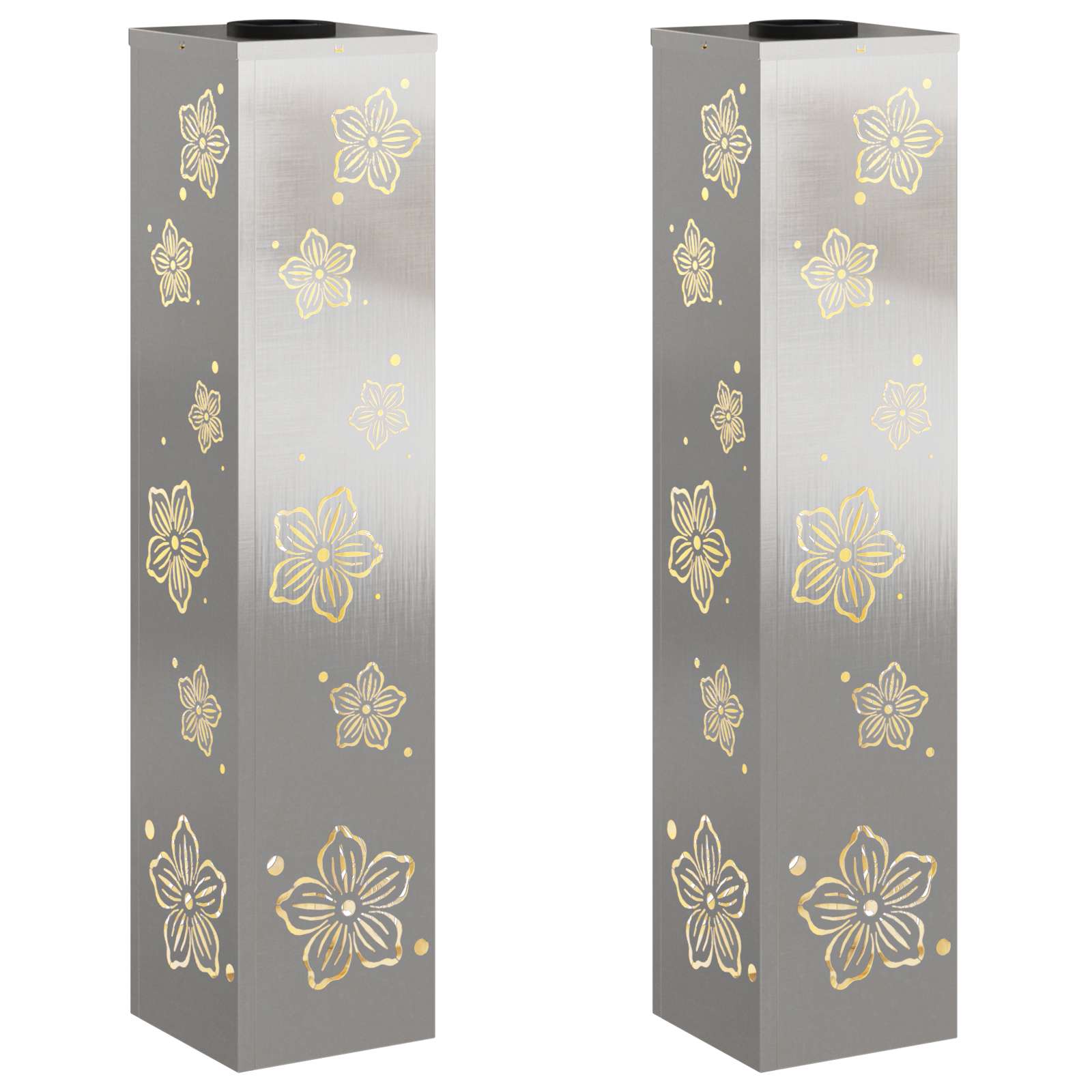 Faro LED solare per sentieri 2 pz Bianco caldo 18 x 18 x 80 cm