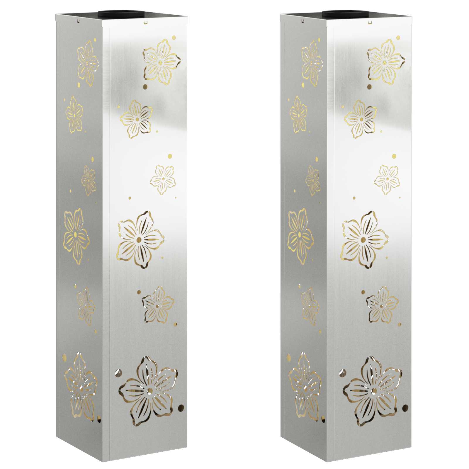 Faro LED solare per sentieri 2 pz Bianco caldo 18 x 18 x 80 cm