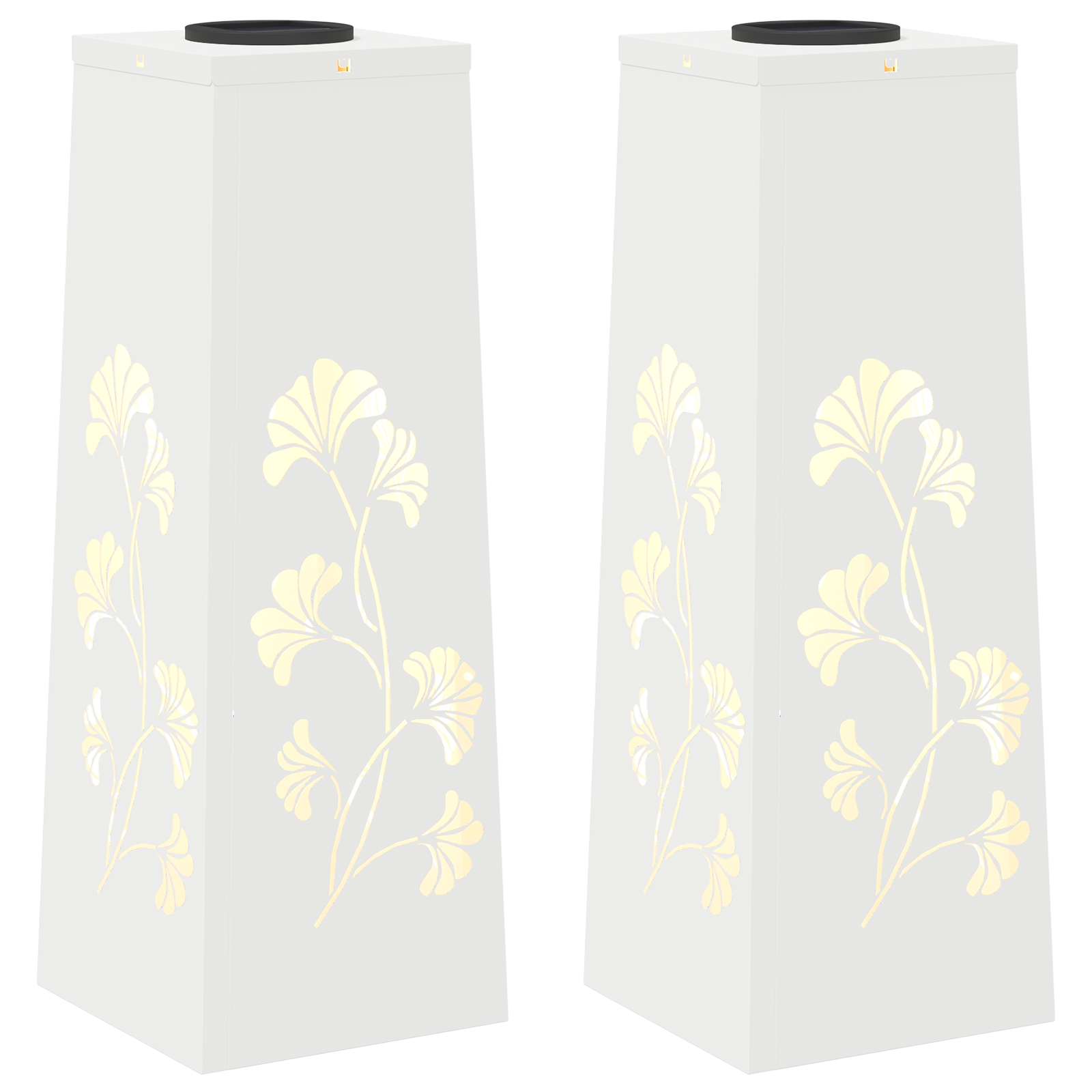 Faro LED solare per sentieri 2 pz Bianco caldo 18 x 18 x 50 cm