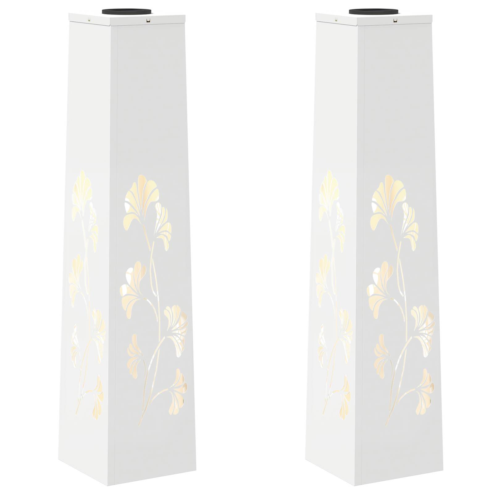 Faro LED solare per sentieri 2 pz Bianco caldo 18 x 18 x 80 cm