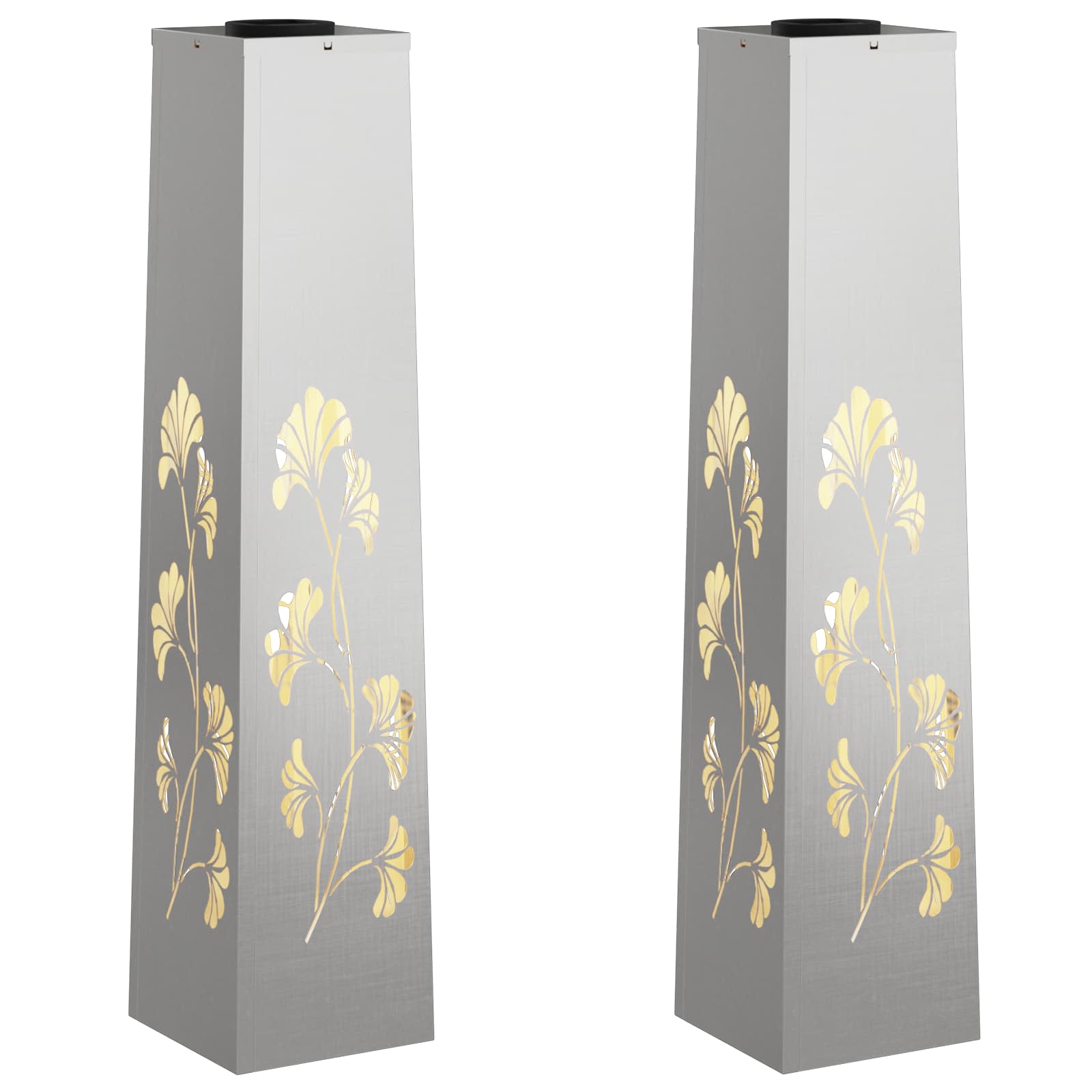 Faro LED solare per sentieri 2 pz Bianco caldo 18 x 18 x 80 cm