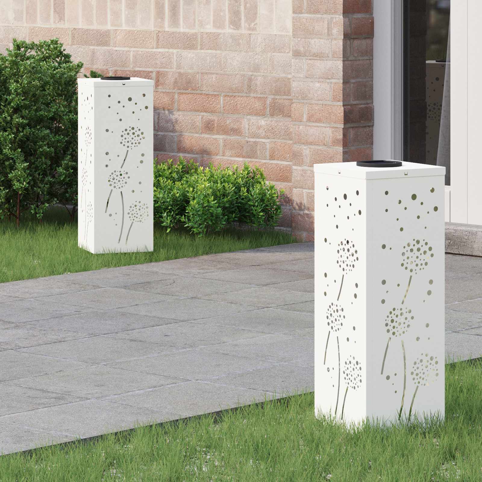 Faro LED solare per sentieri 2 pz Bianco caldo 18 x 18 x 50 cm