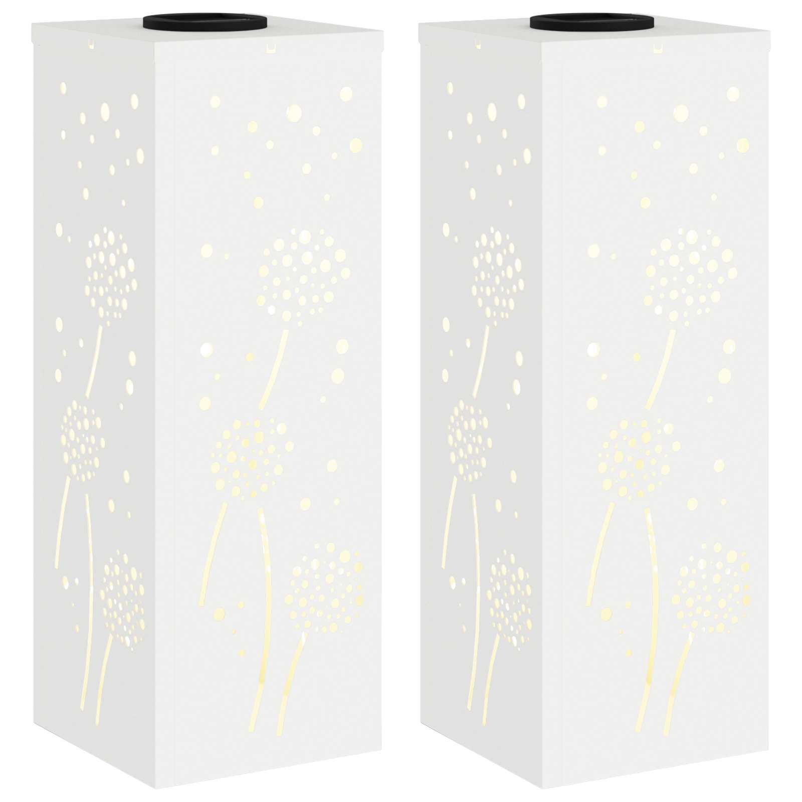 Faro LED solare per sentieri 2 pz Bianco caldo 18 x 18 x 50 cm