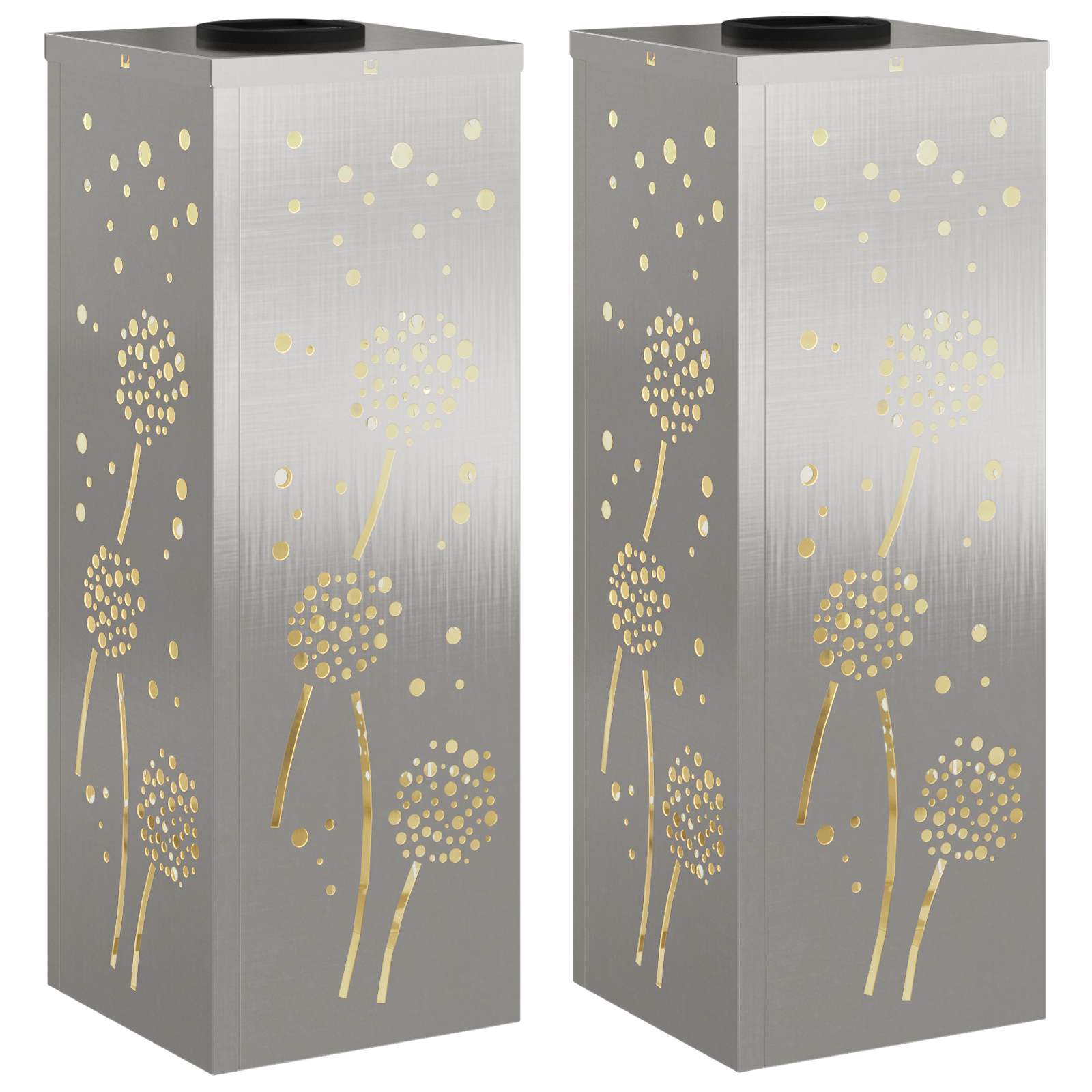 Faro LED solare per sentieri 2 pz Bianco caldo 18 x 18 x 50 cm
