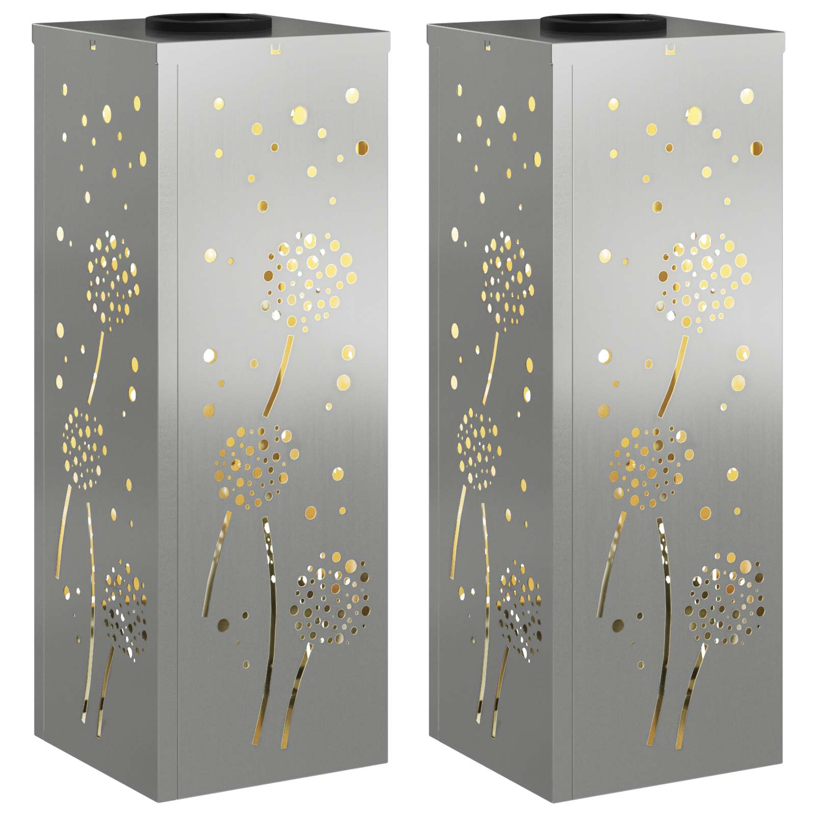 Faro LED solare per sentieri 2 pz Bianco caldo 18 x 18 x 50 cm