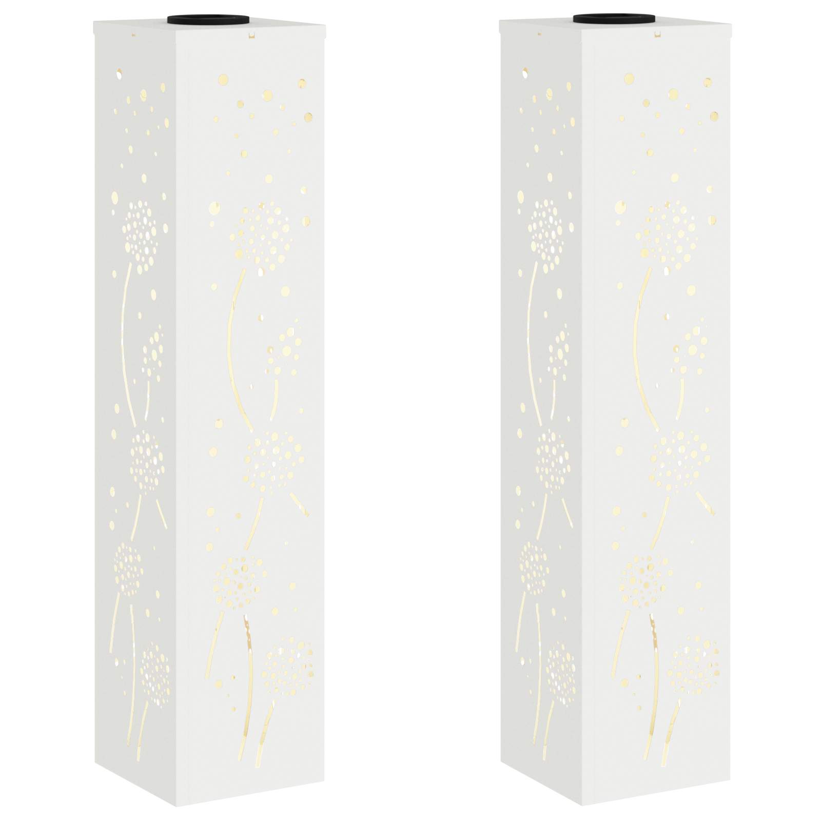 Faro LED solare per sentieri 2 pz Bianco caldo 18 x 18 x 80 cm