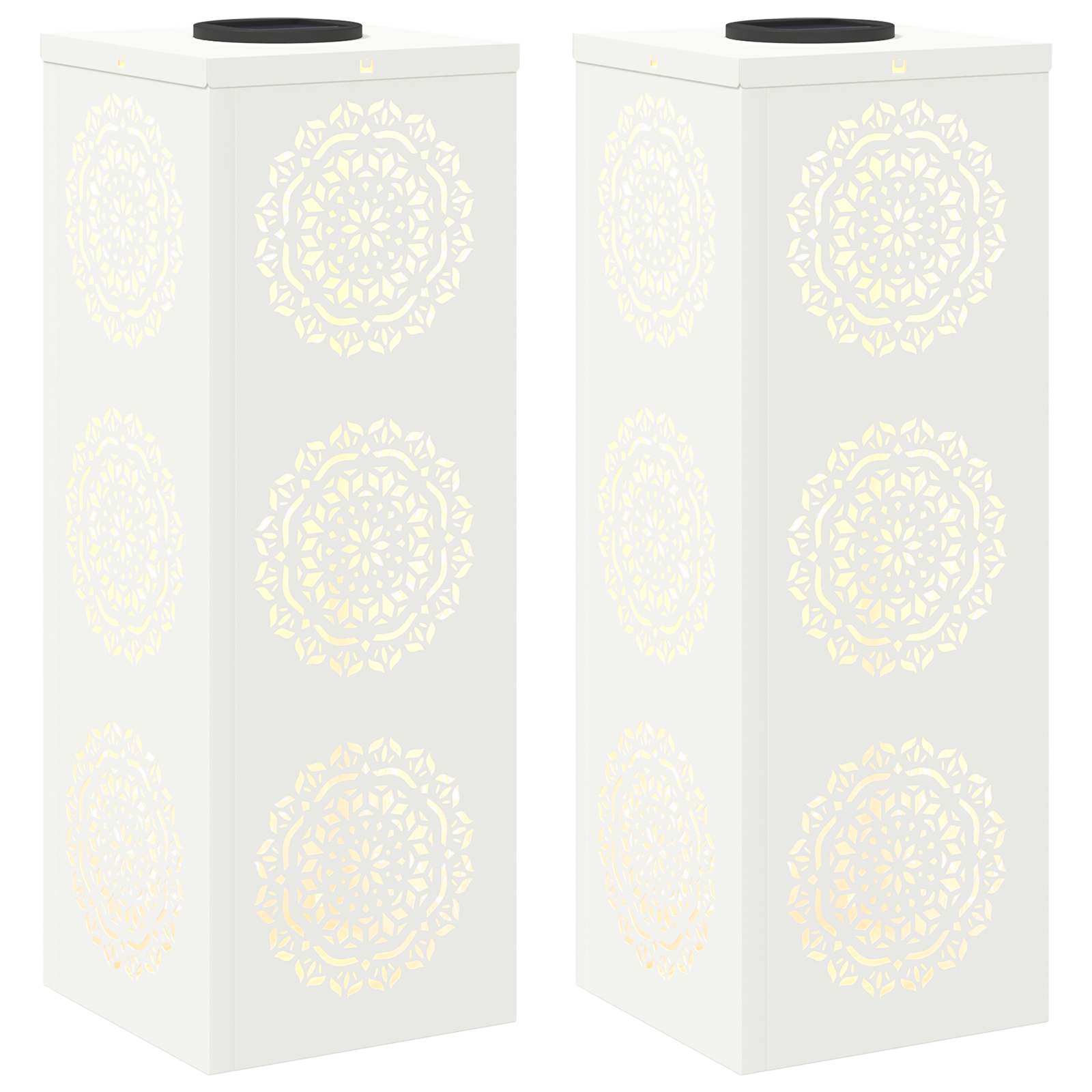Faro LED solare per sentieri 2 pz Bianco caldo 18 x 18 x 50 cm