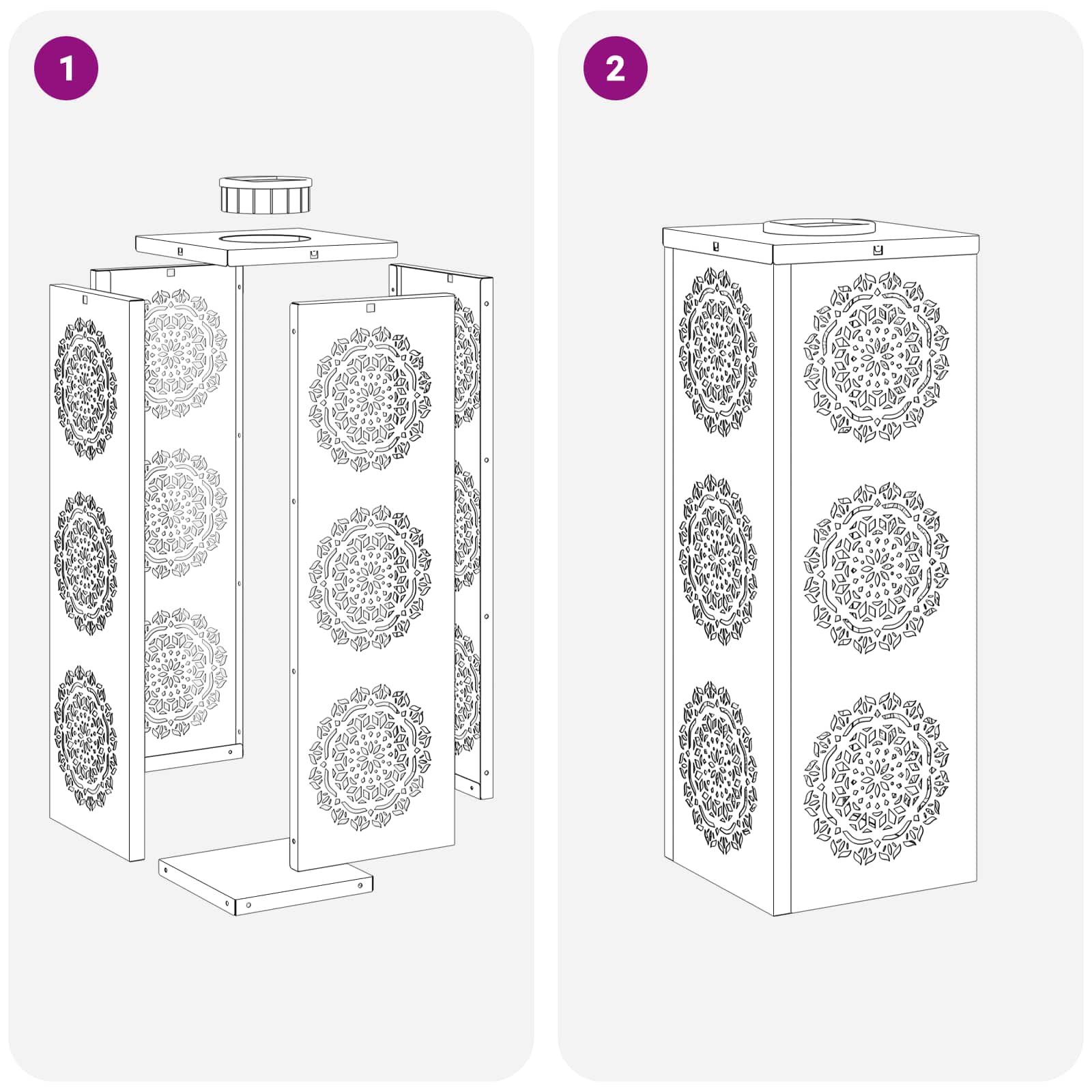 Faro LED solare per sentieri 2 pz Bianco caldo 18 x 18 x 50 cm