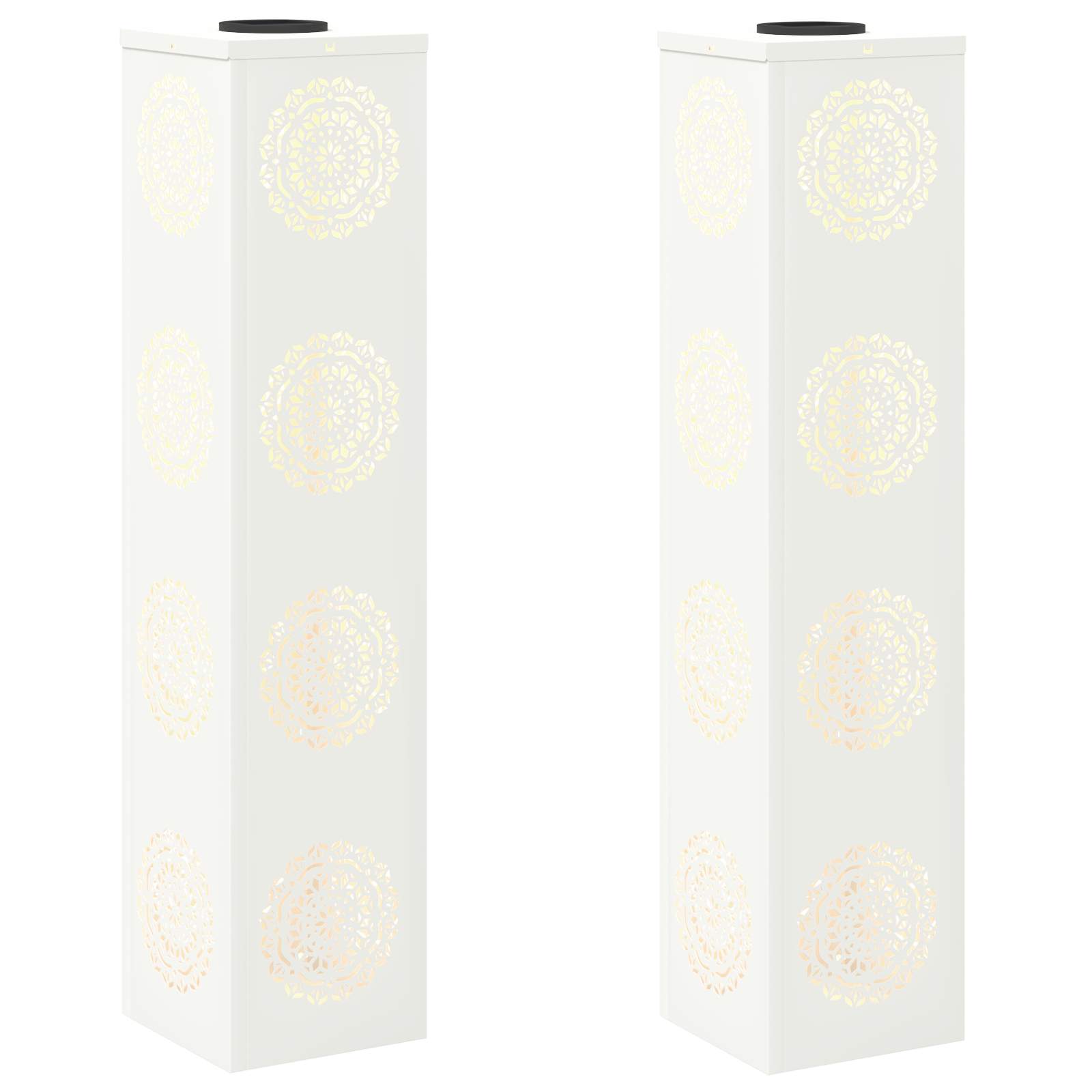 Faro LED solare per sentieri 2 pz Bianco caldo 18 x 18 x 80 cm