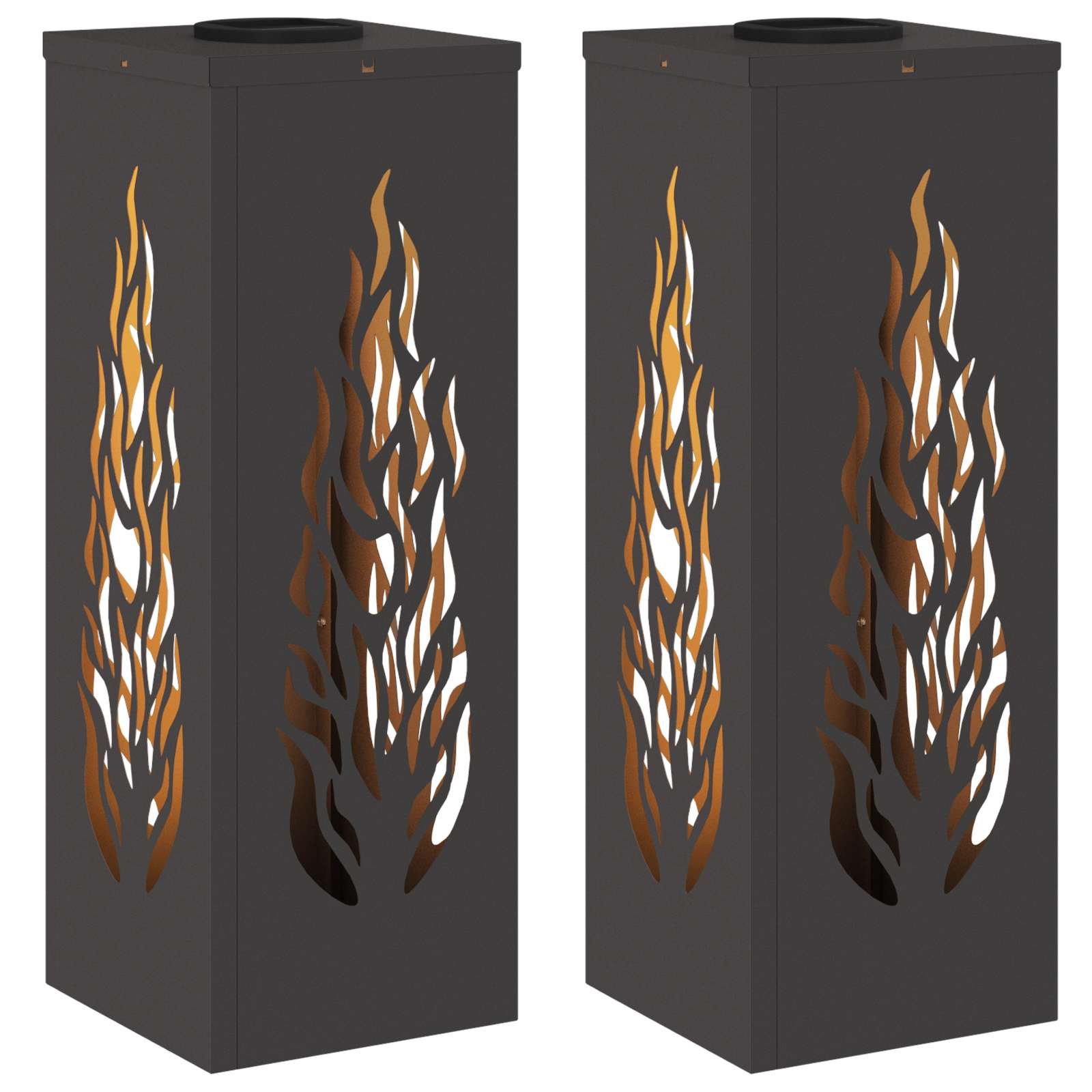 Faro LED solare per sentieri 2 pz Bianco caldo 18 x 18 x 50 cm
