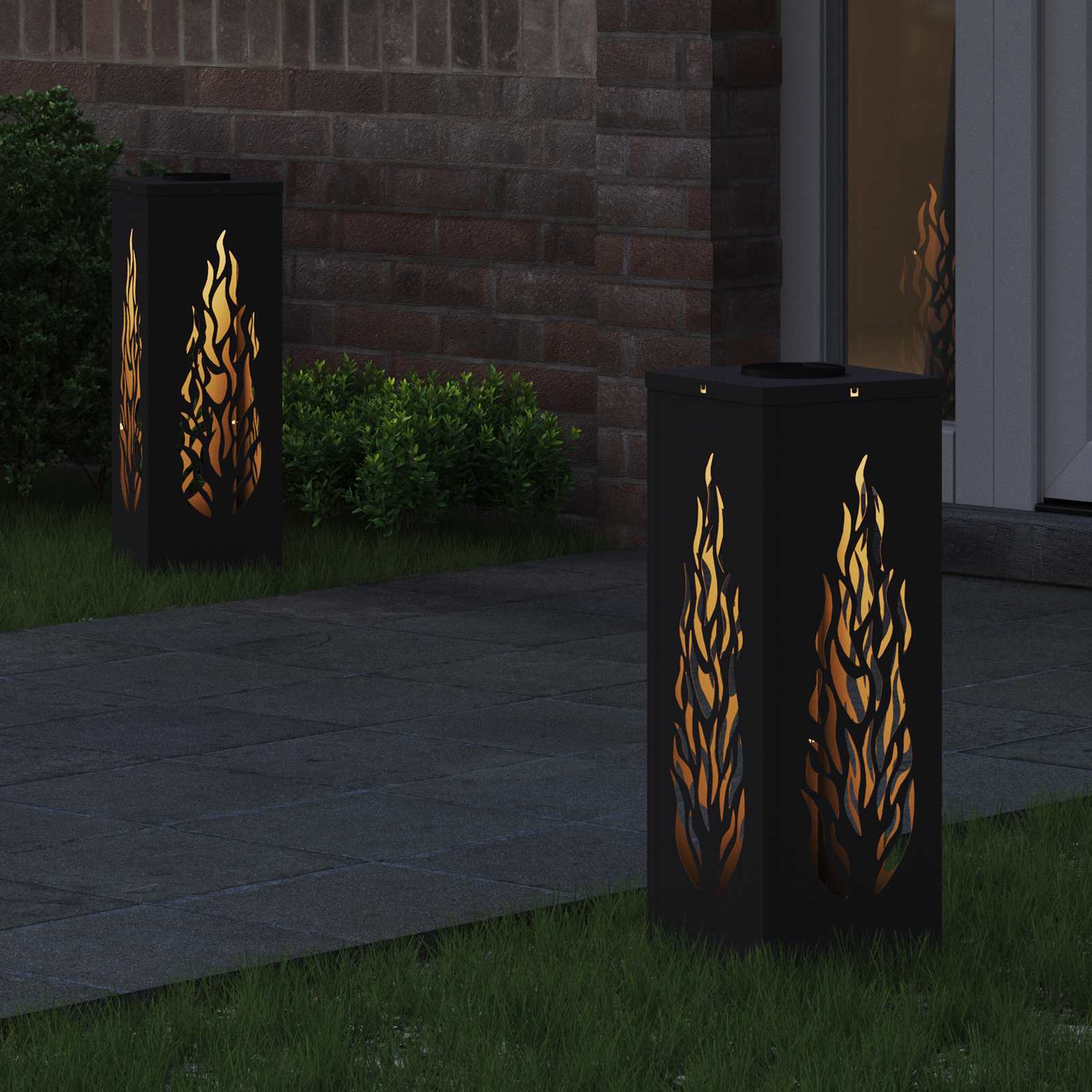 Faro LED solare per sentieri 2 pz Bianco caldo 18 x 18 x 50 cm