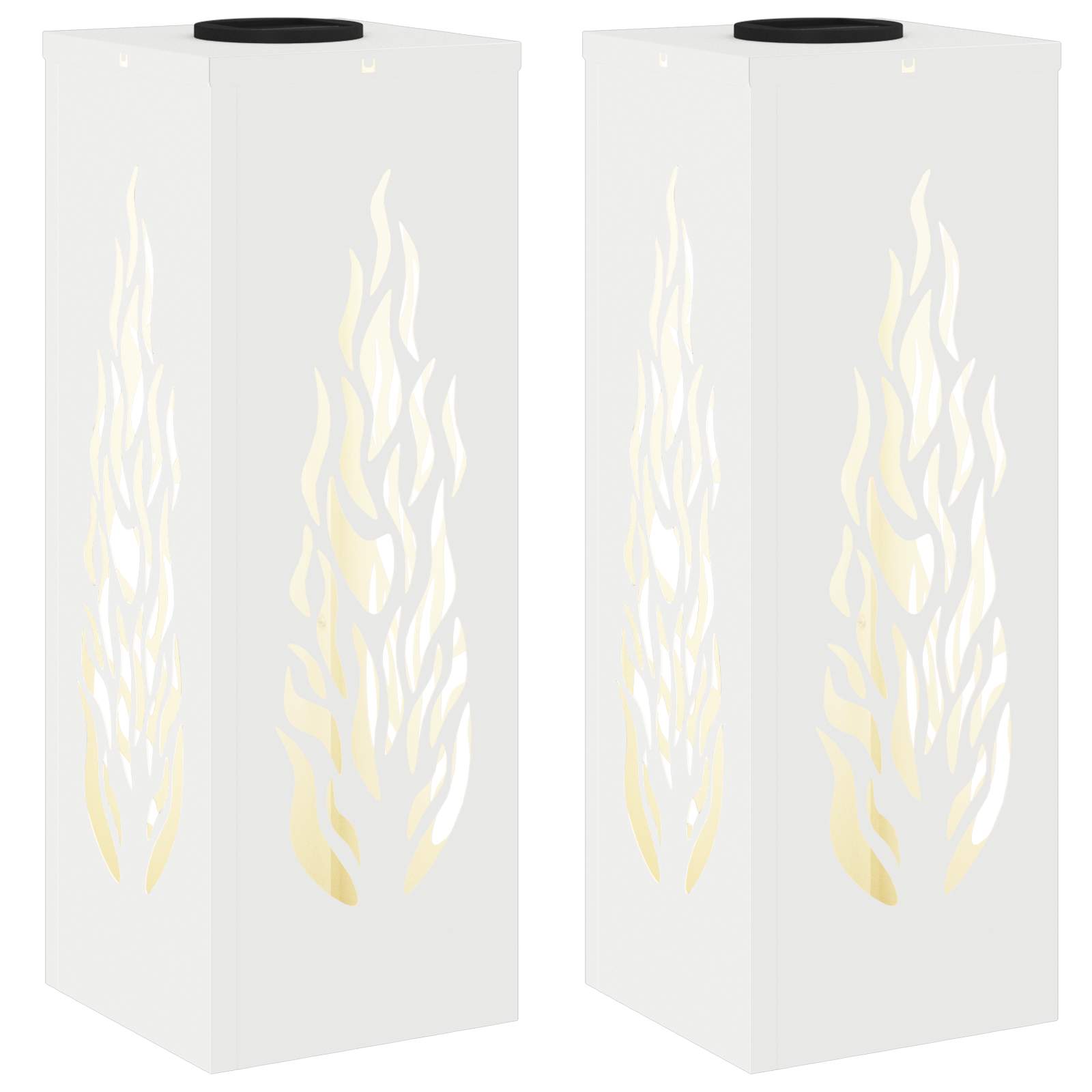 Faro LED solare per sentieri 2 pz Bianco caldo 18 x 18 x 50 cm