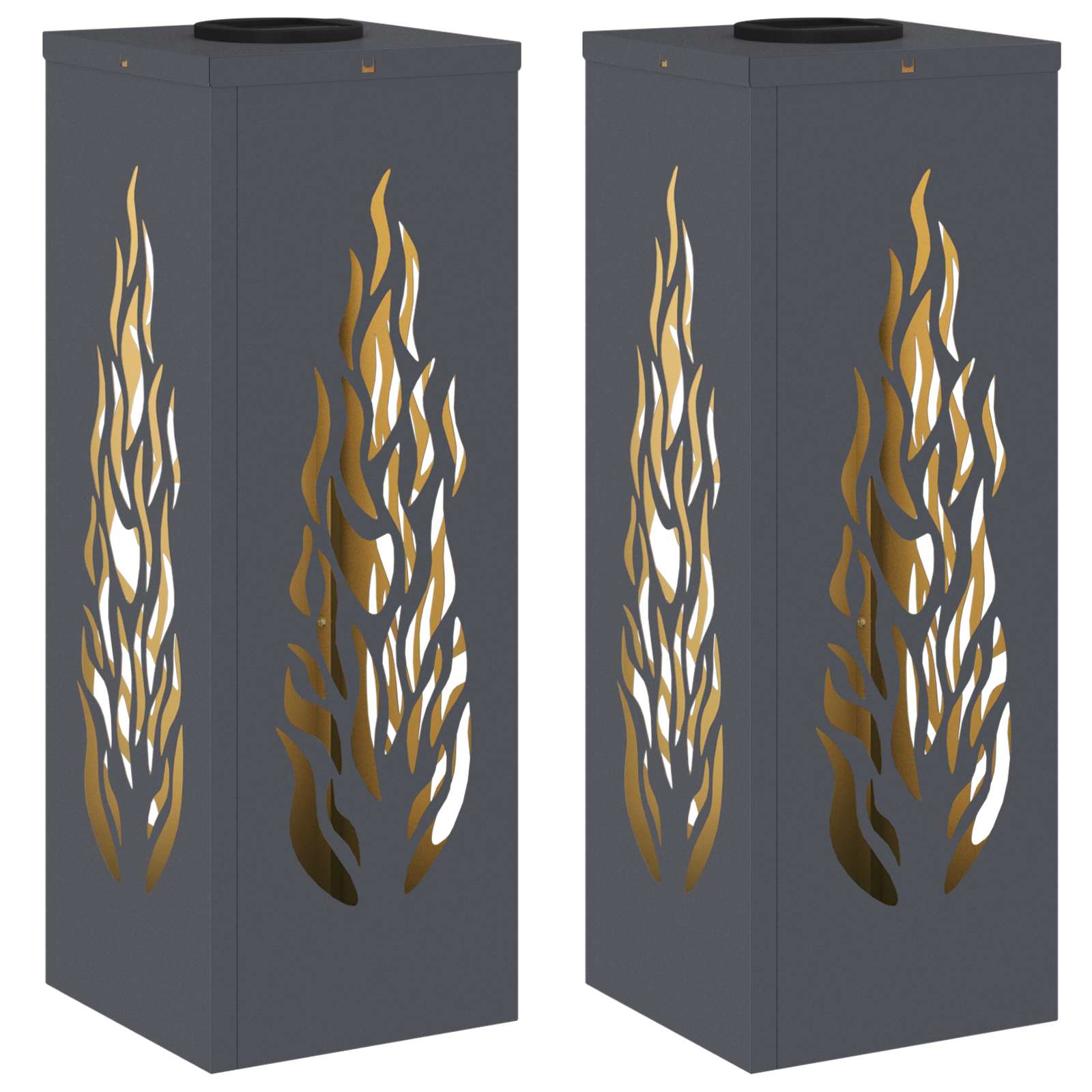 Faro LED solare per sentieri 2 pz Bianco caldo 18 x 18 x 50 cm