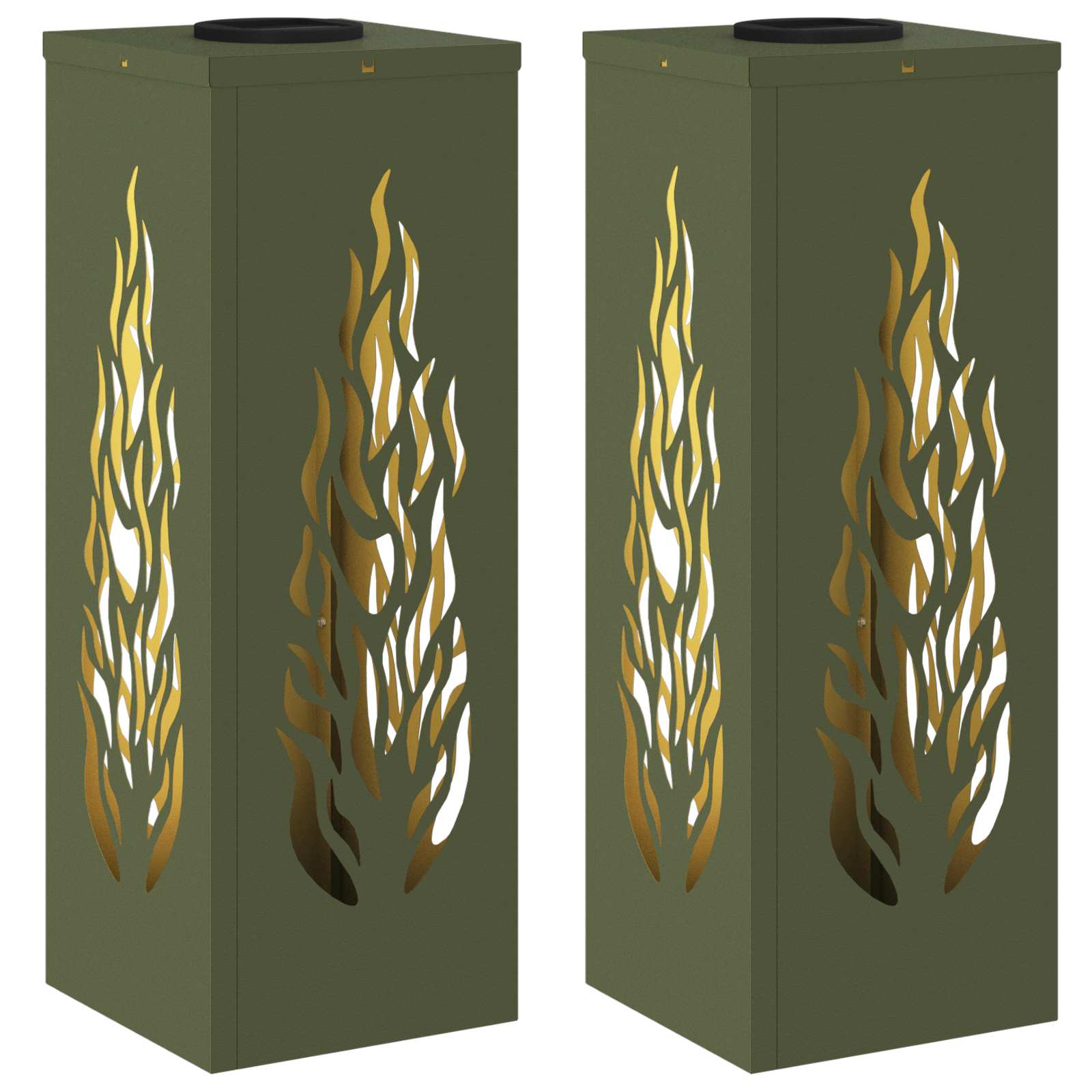 Faro LED solare per sentieri 2 pz Bianco caldo 18 x 18 x 50 cm