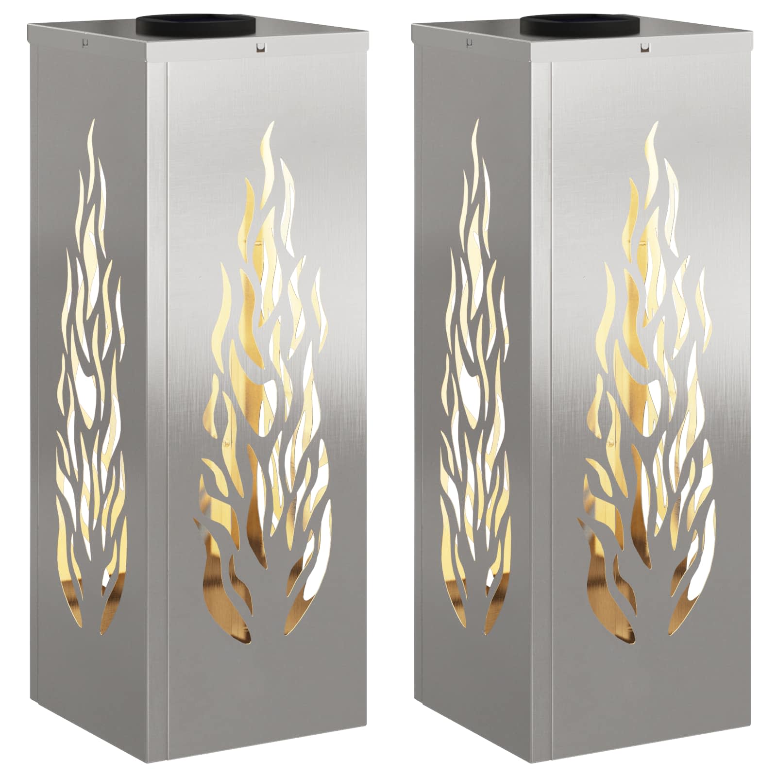 Faro LED solare per sentieri 2 pz Bianco caldo 18 x 18 x 50 cm
