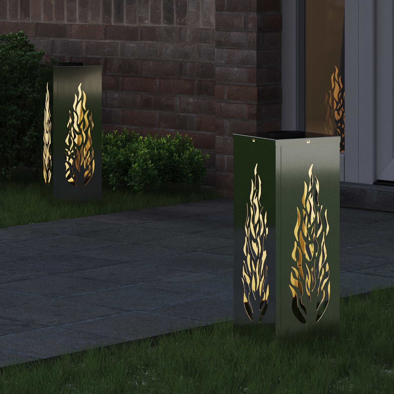 Faro LED solare per sentieri 2 pz Bianco caldo 18 x 18 x 50 cm