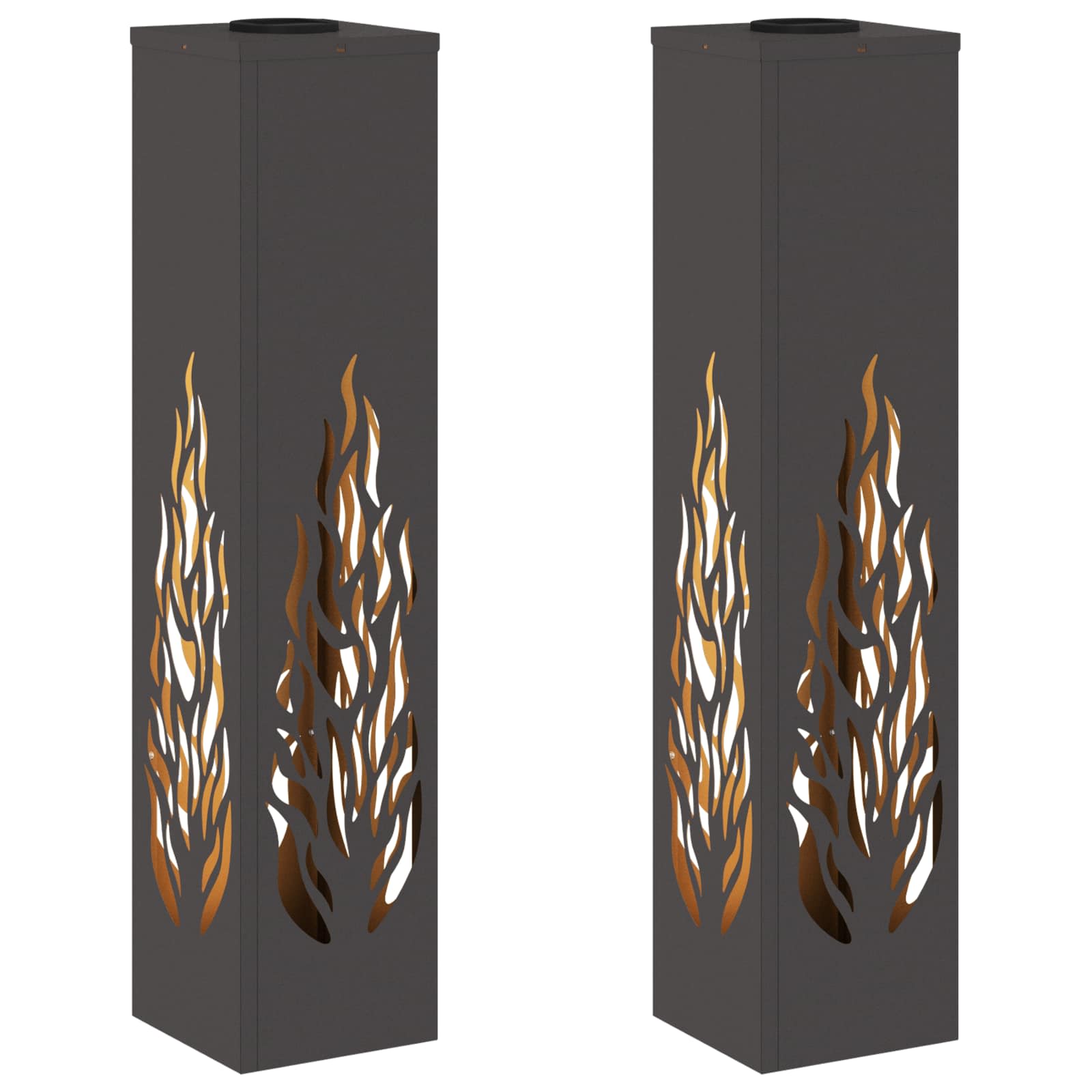 Faro LED solare per sentieri 2 pz Bianco caldo 18 x 18 x 80 cm