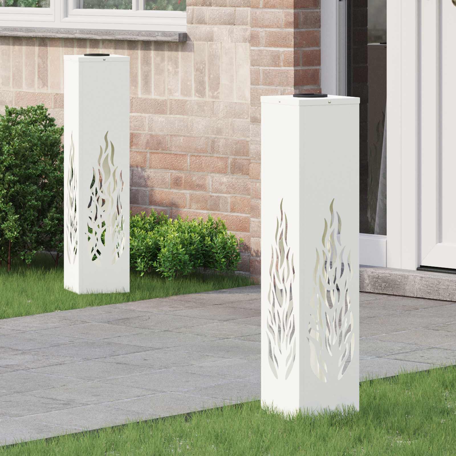 Faro LED solare per sentieri 2 pz Bianco caldo 18 x 18 x 80 cm