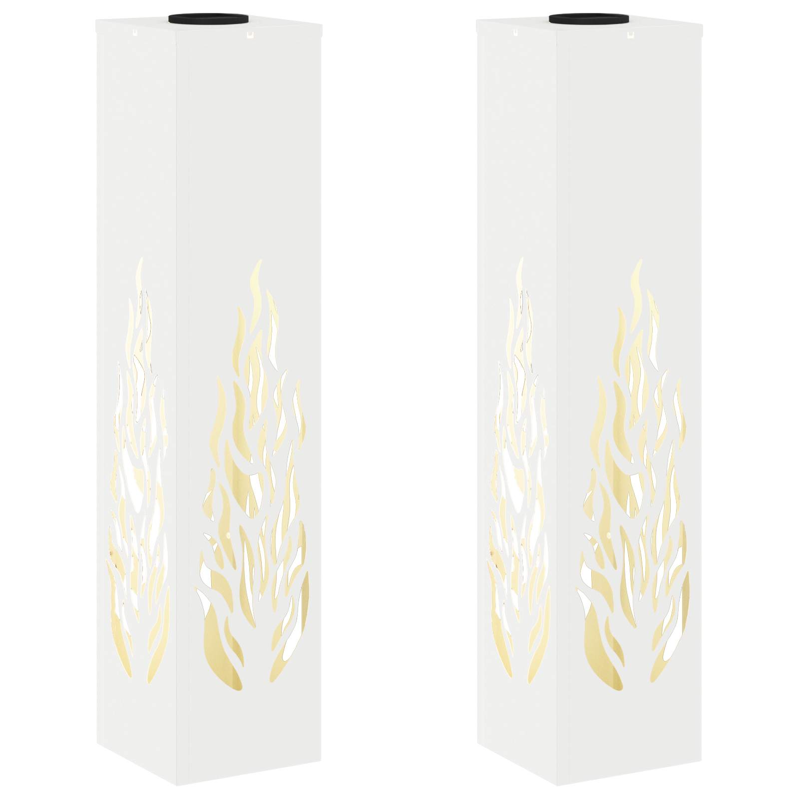Faro LED solare per sentieri 2 pz Bianco caldo 18 x 18 x 80 cm