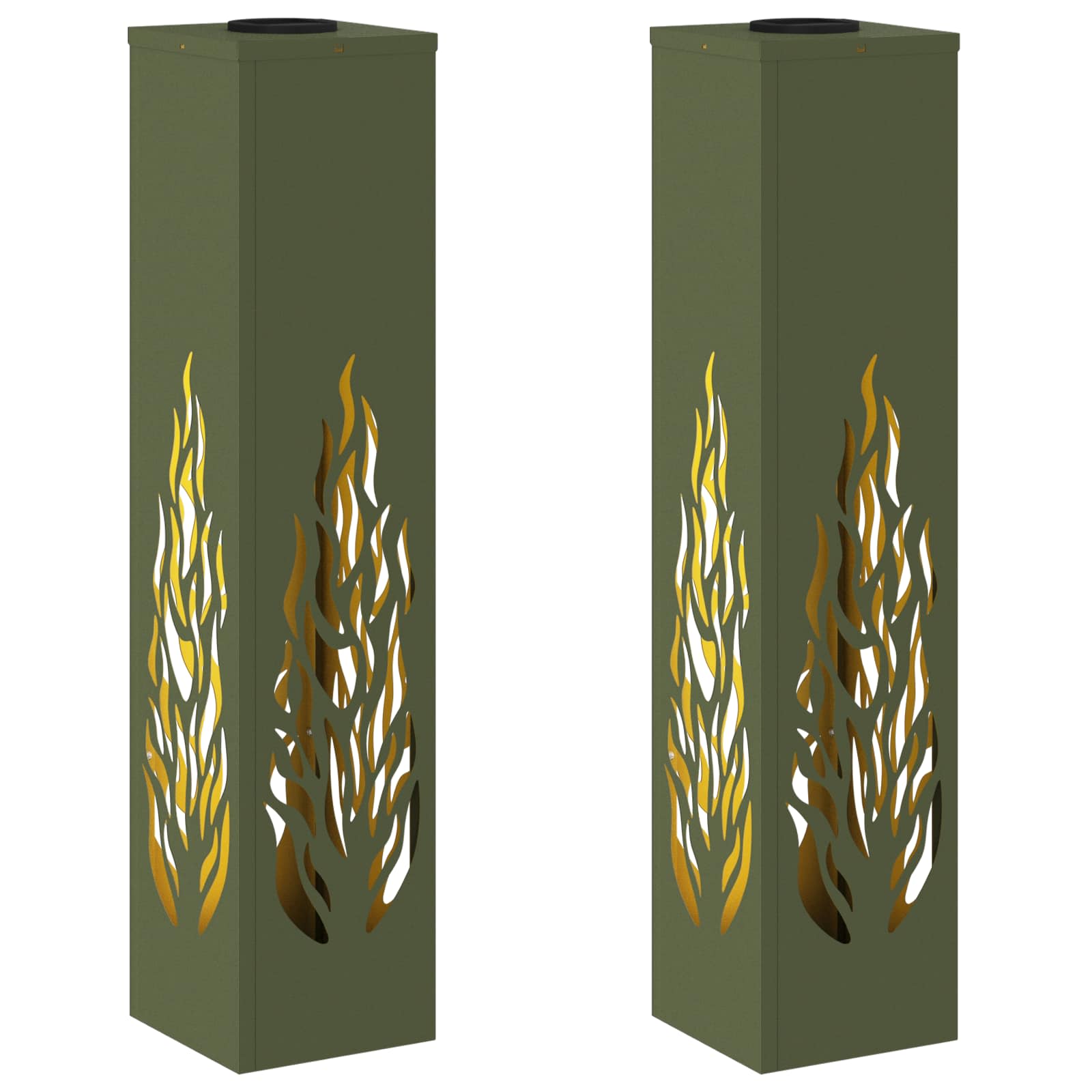 Faro LED solare per sentieri 2 pz Bianco caldo 18 x 18 x 80 cm