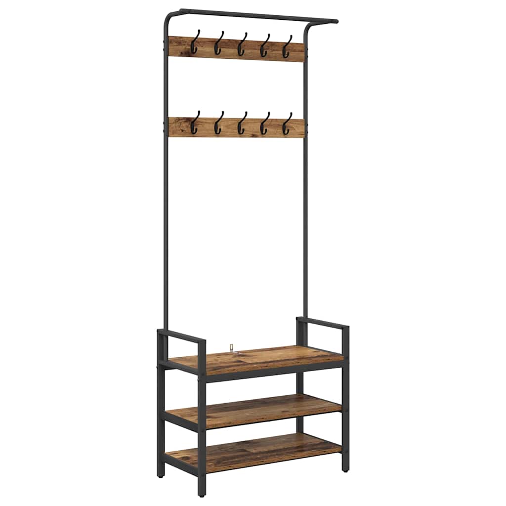 Appendiabiti Legno antico 75 x 34 x 184 cm Legno ingegnerizzato