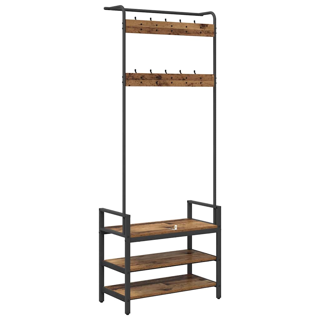 Appendiabiti Legno antico 75 x 34 x 184 cm Legno ingegnerizzato