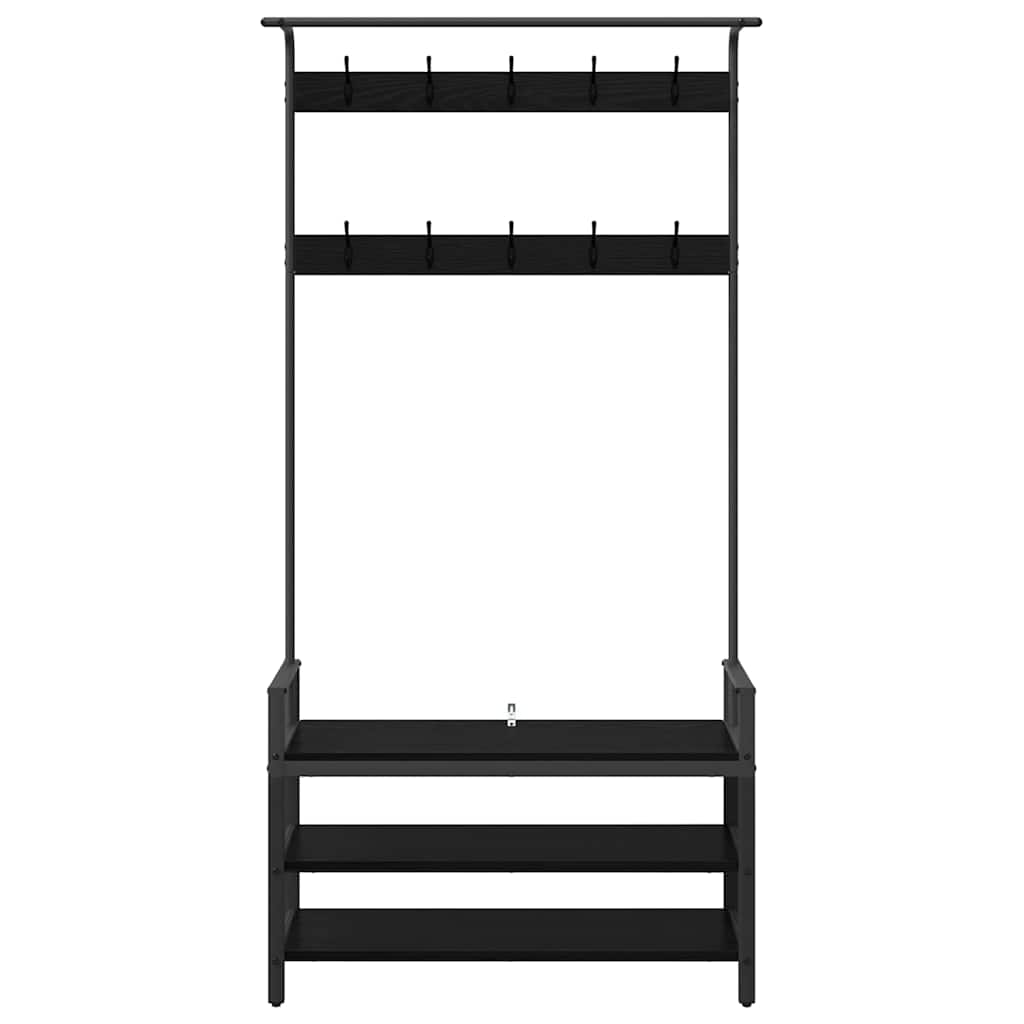 Appendiabiti Rovere Nero 95 x 34 x 184 cm Legno ingegnerizzato