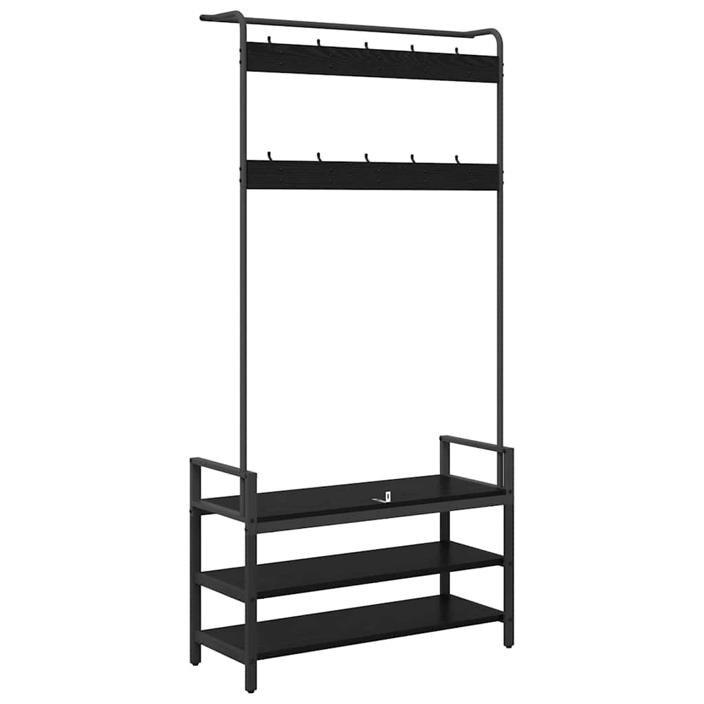Appendiabiti Rovere Nero 95 x 34 x 184 cm Legno ingegnerizzato