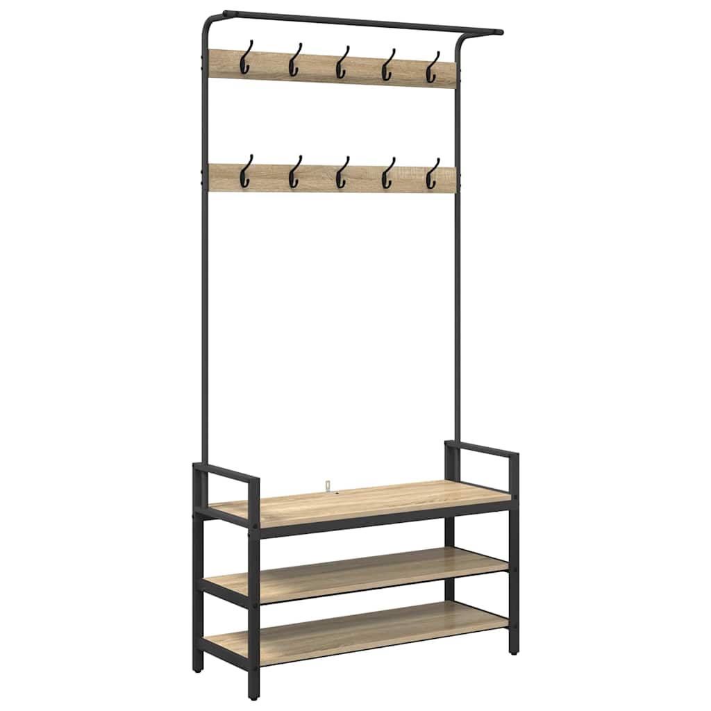 Appendiabiti con lo scaffale Rovere Sonoma 95 x 34 x 184 cm
