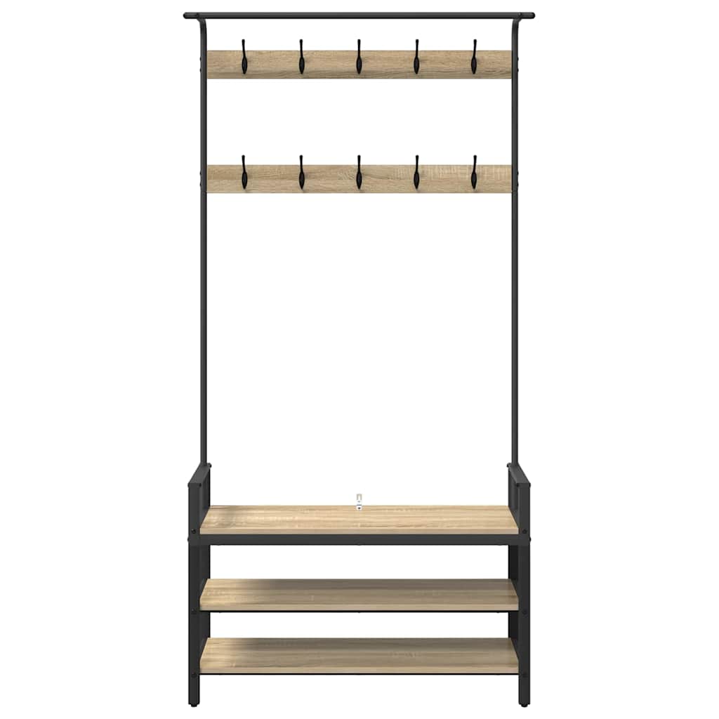 Appendiabiti con lo scaffale Rovere Sonoma 95 x 34 x 184 cm