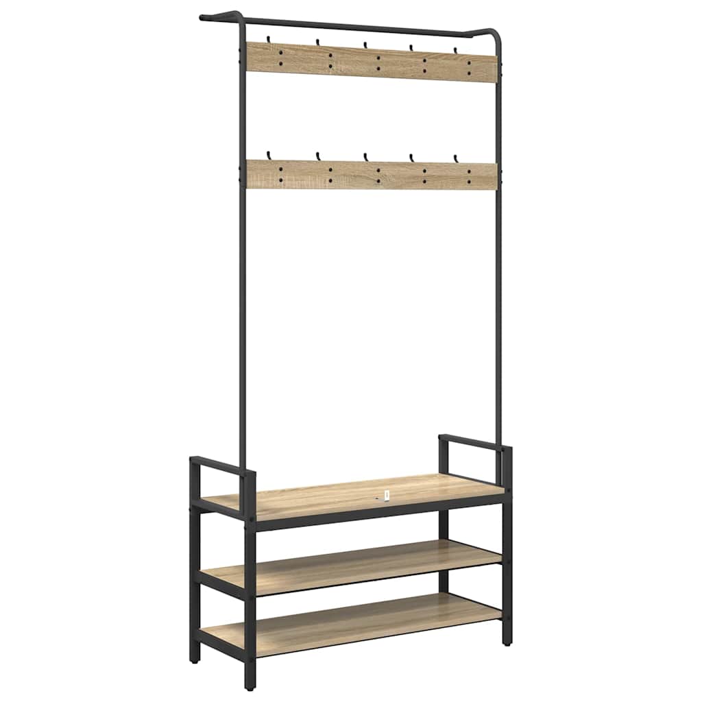 Appendiabiti con lo scaffale Rovere Sonoma 95 x 34 x 184 cm