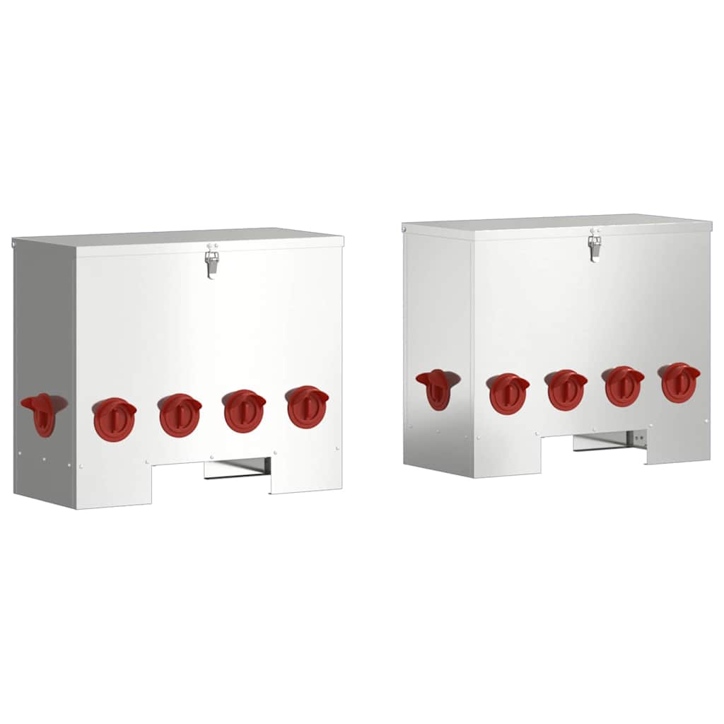 Feeder per pollo 2 Argento 60,5 x 29 x 51 cm 25 kg