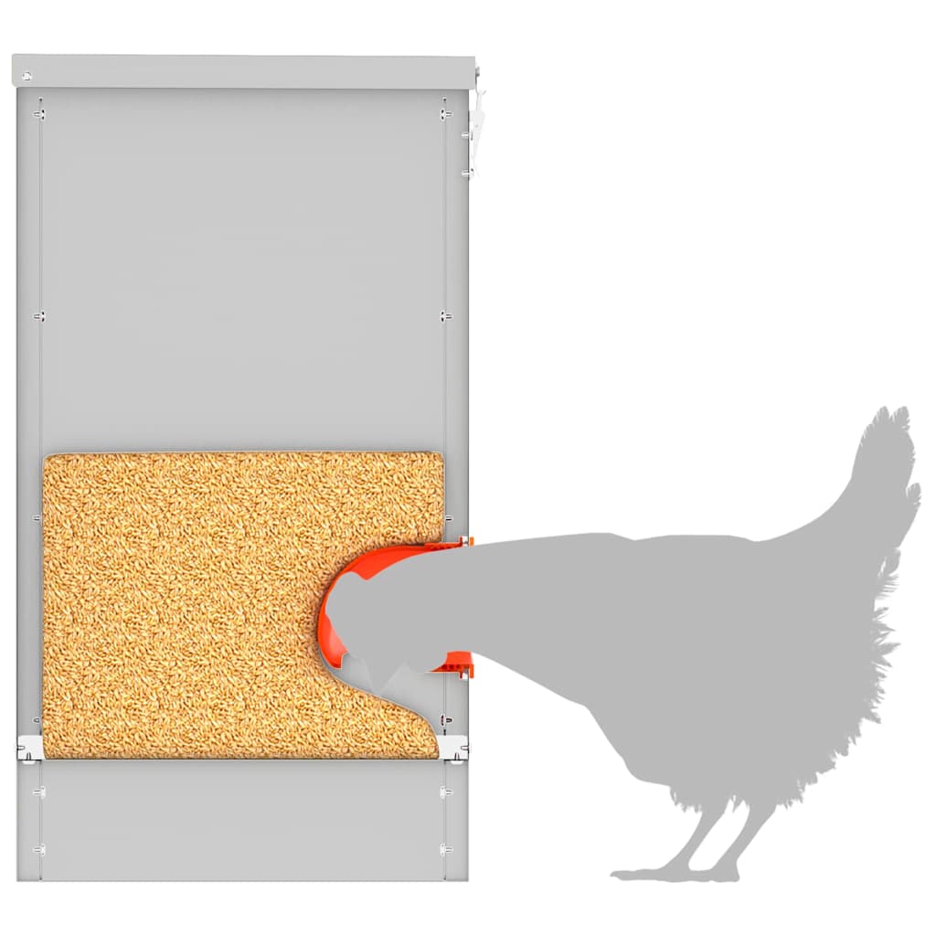 Feeder per pollo 2 Argento 60,5 x 29 x 51 cm 25 kg