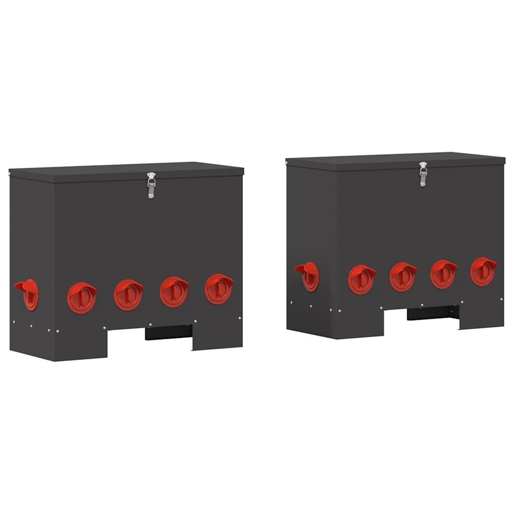 Feeder per pollo 2 Nero 60,5 x 29 x 51 cm 25 kg