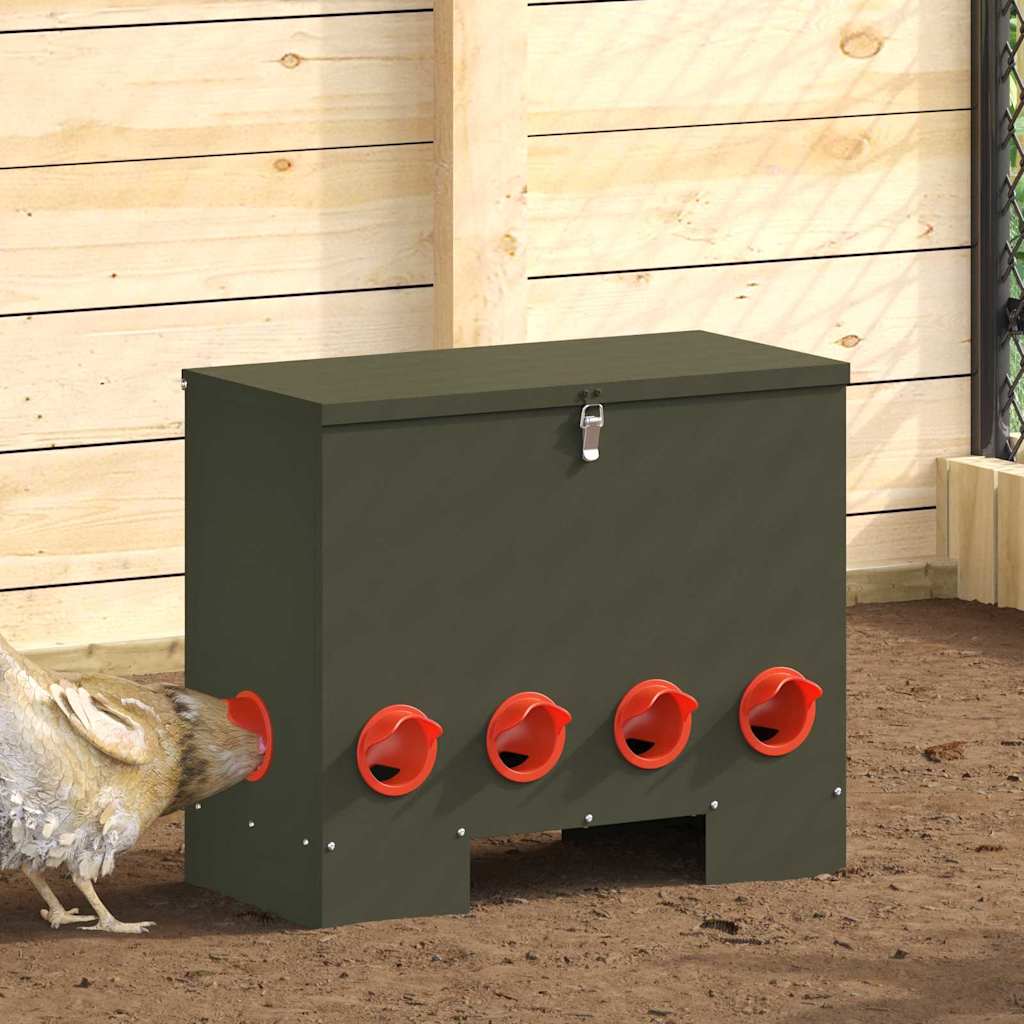 Feeder per pollo 2 Verde Oliva 60,5 x 29 x 51 cm 25 kg