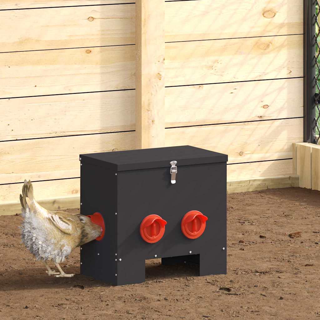 Feeder per pollo 2 Nero 40,5 x 25 x 38 cm 20 kg