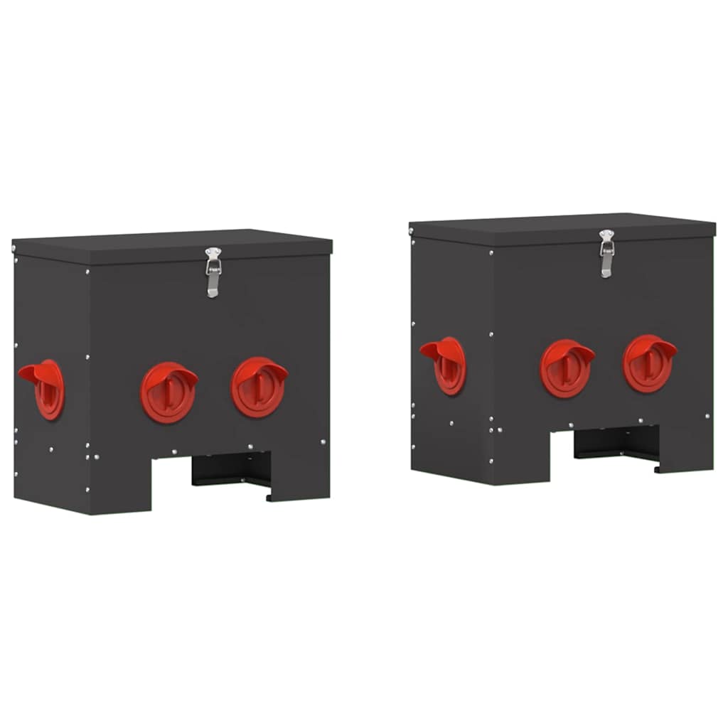 Feeder per pollo 2 Nero 40,5 x 25 x 38 cm 20 kg