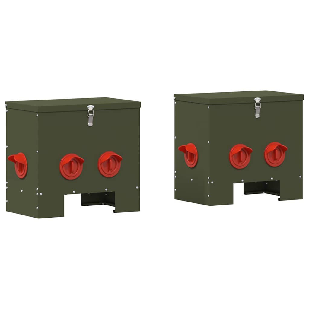 Feeder per pollo 2 Verde Oliva 40,5 x 25 x 38 cm 20 kg
