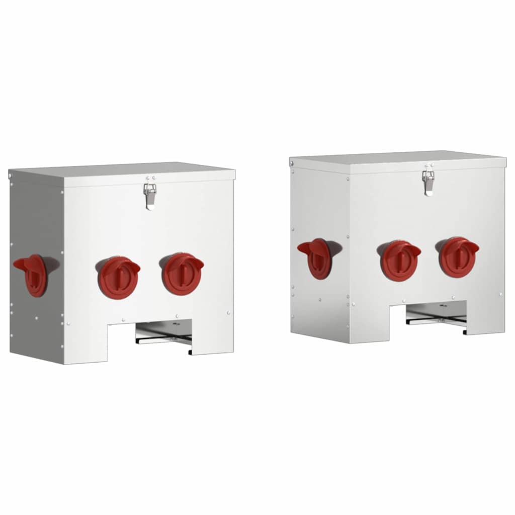 Feeder per pollo 2 Argento 40,5 x 25 x 38 cm 20 kg